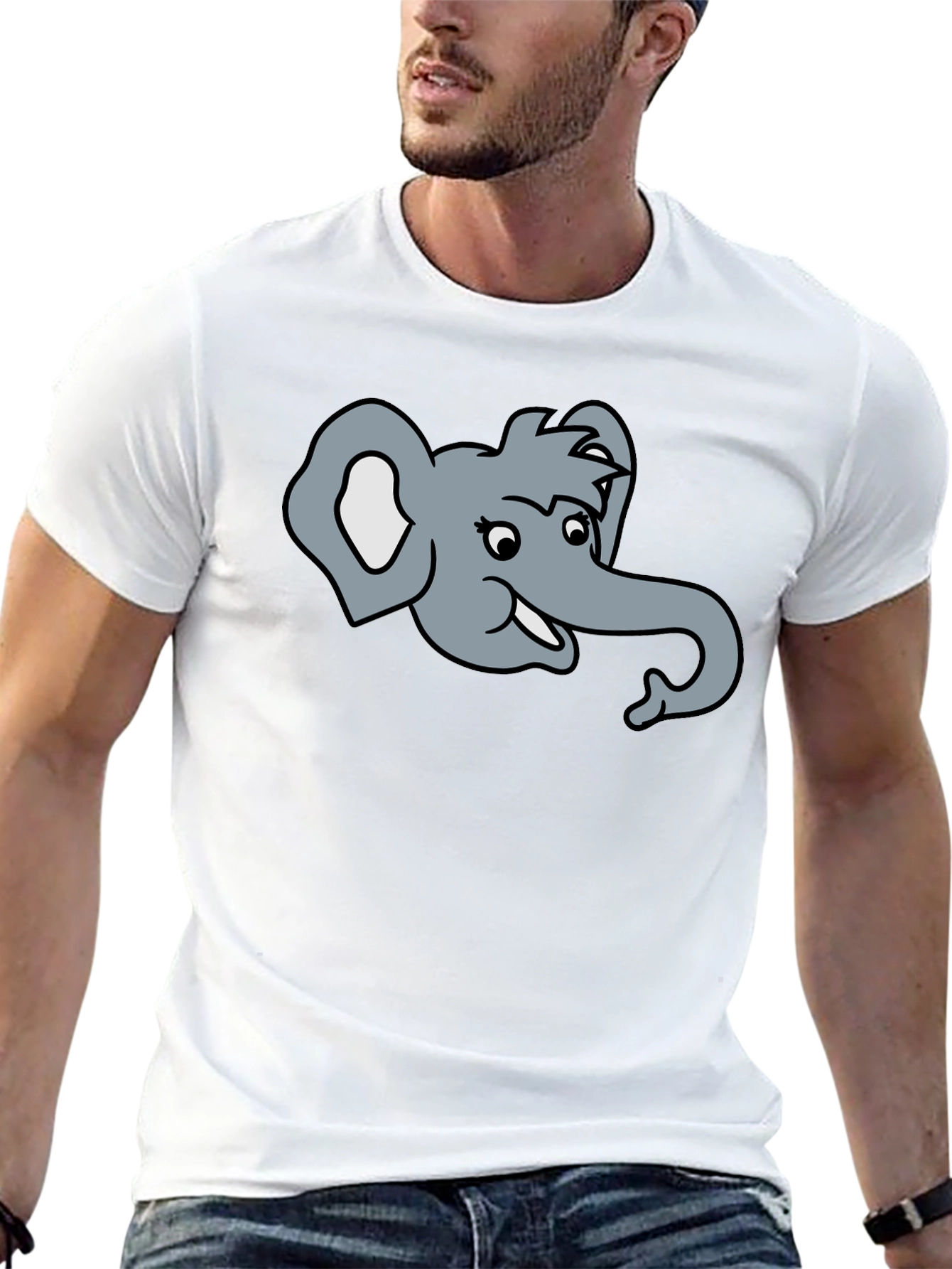 Elephant Cartoon Graphic T-Shirt