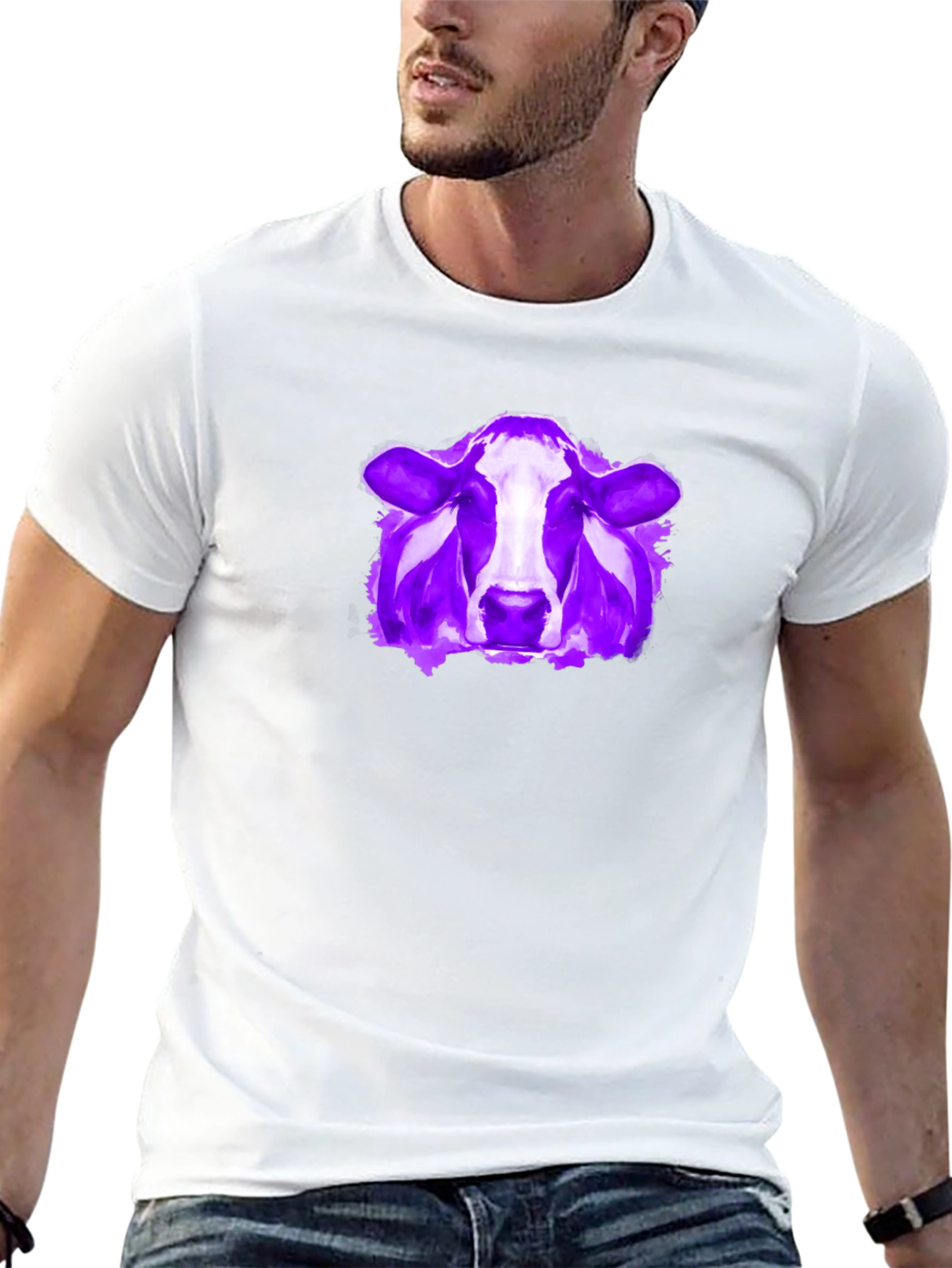 Cow Graphic Tee - Modern Artistic Design
