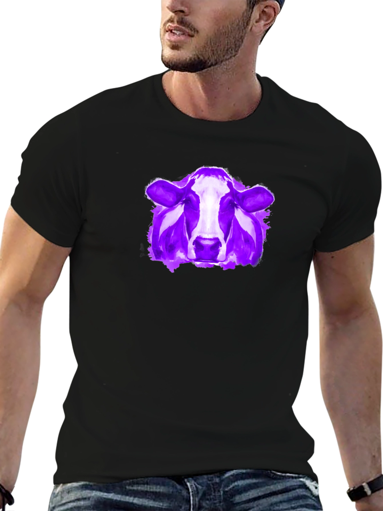 Cow Graphic Tee - Modern Artistic Design