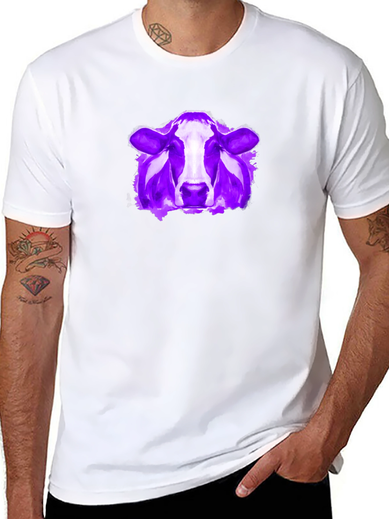 Cow Graphic Tee - Modern Artistic Design