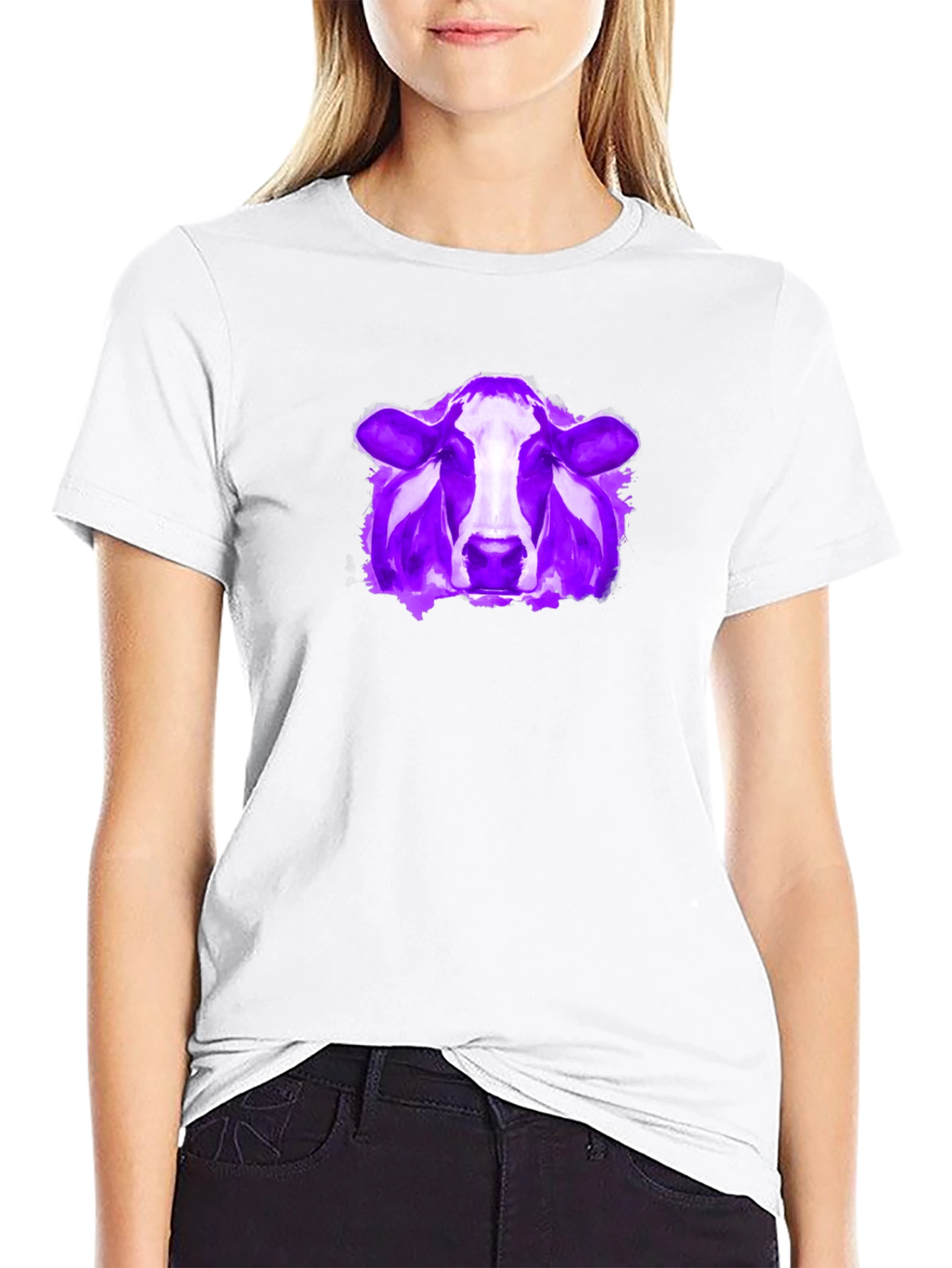 Cow Graphic Tee - Modern Artistic Design