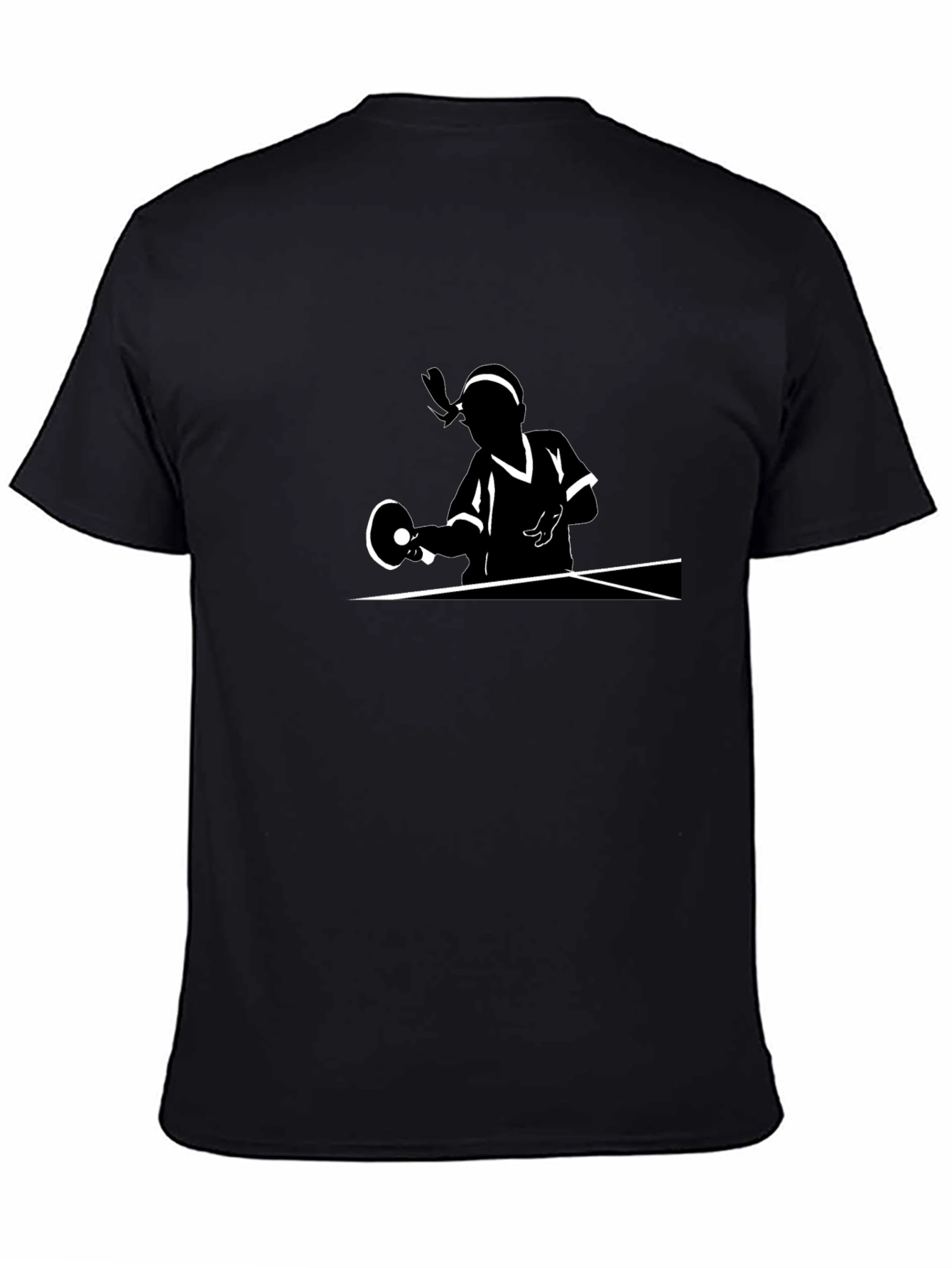 Ping Pong Player Graphic Tee - Black