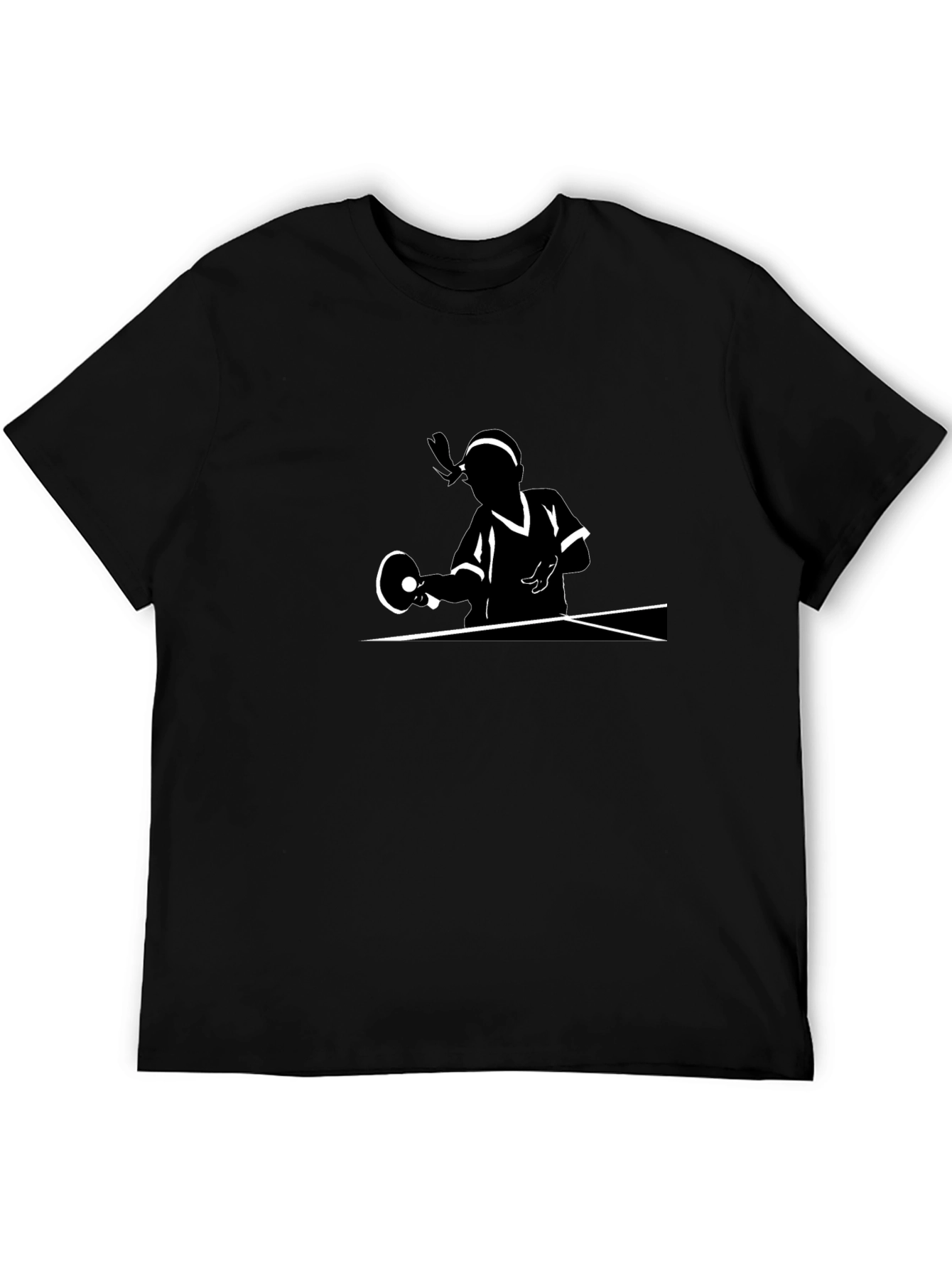 Ping Pong Player Graphic Tee - Black