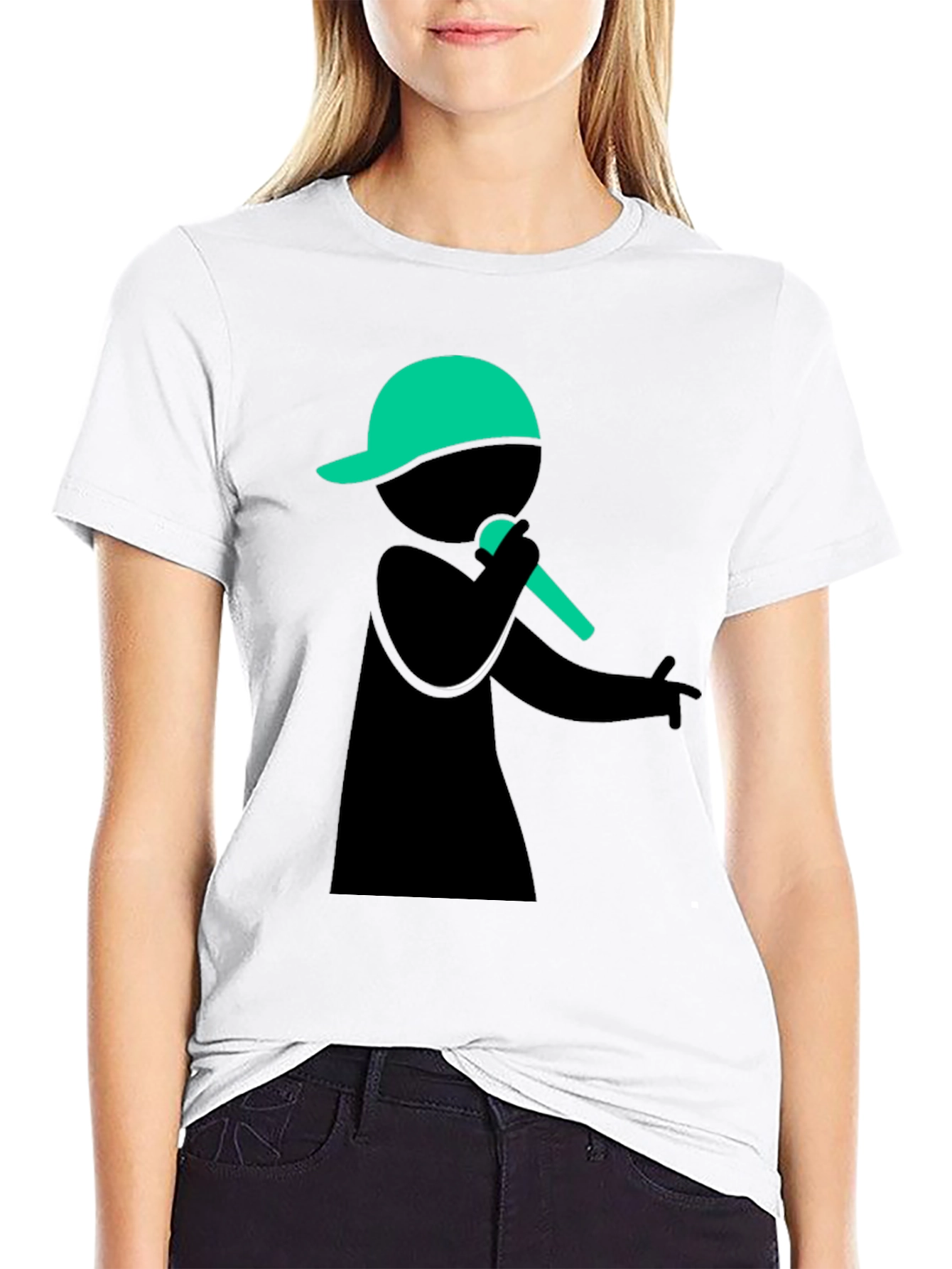 Cool Rapper Graphic T-Shirt - Black