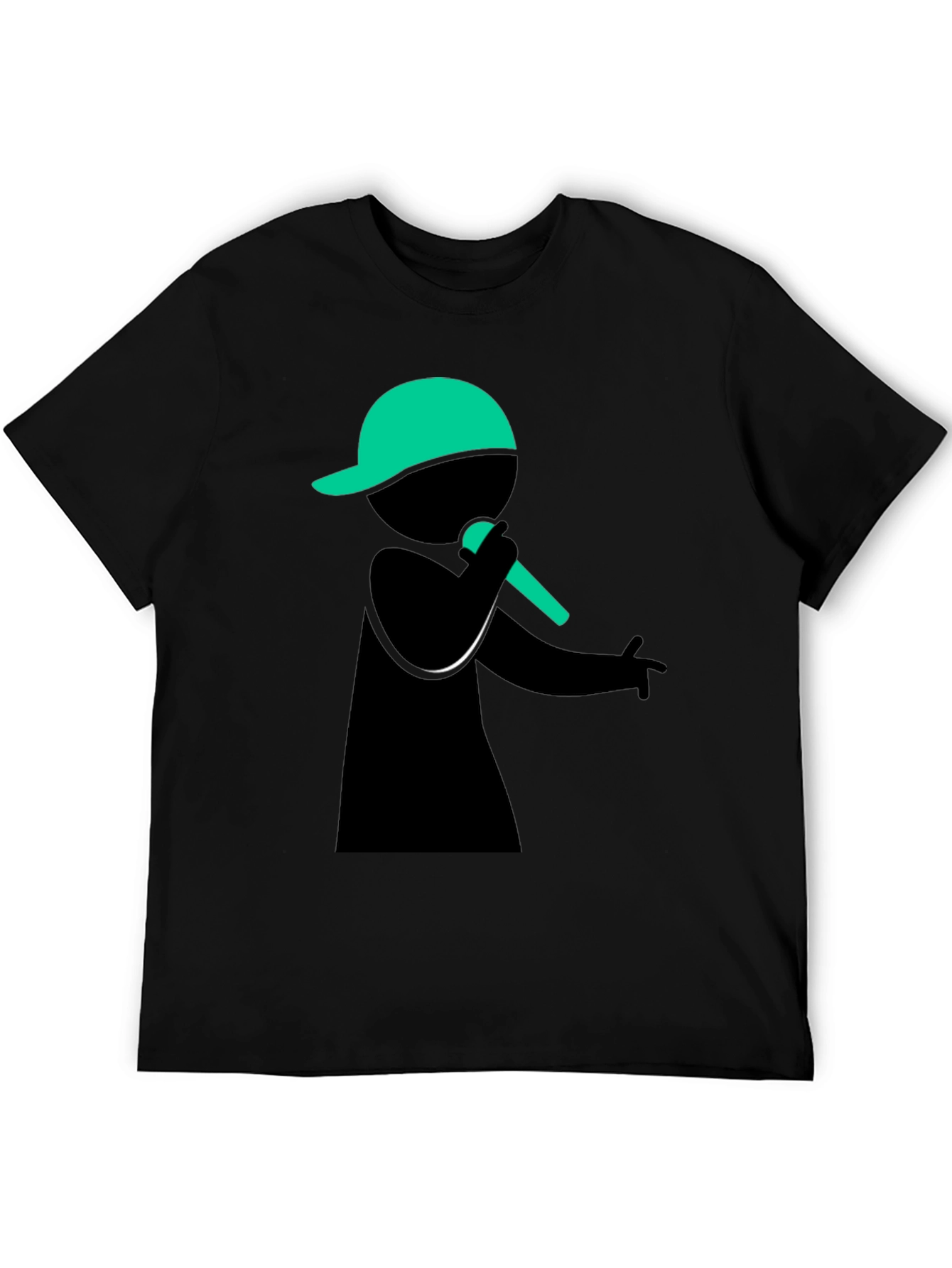 Cool Rapper Graphic T-Shirt - Black