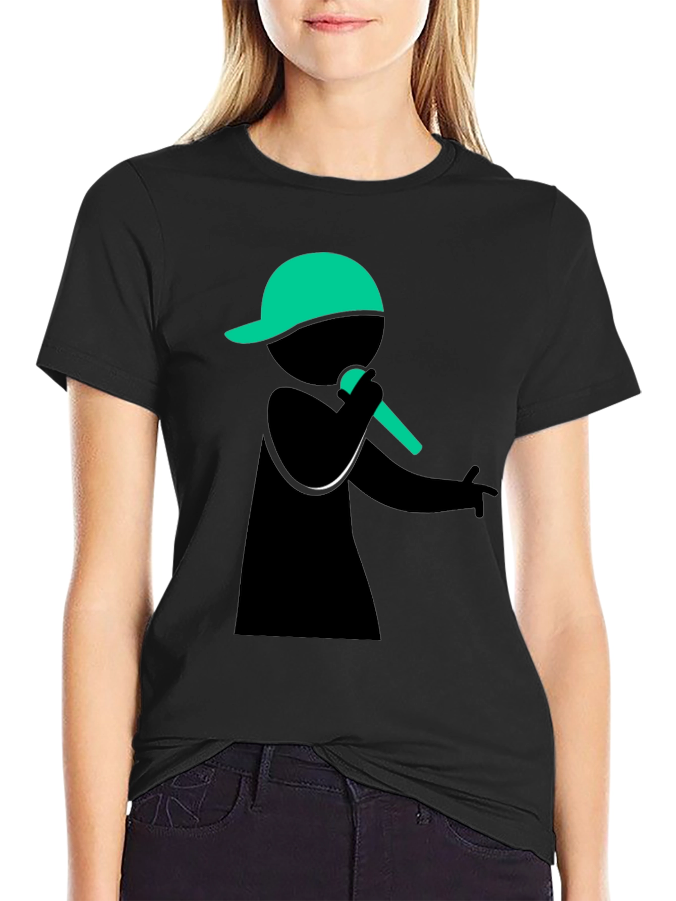 Cool Rapper Graphic T-Shirt - Black