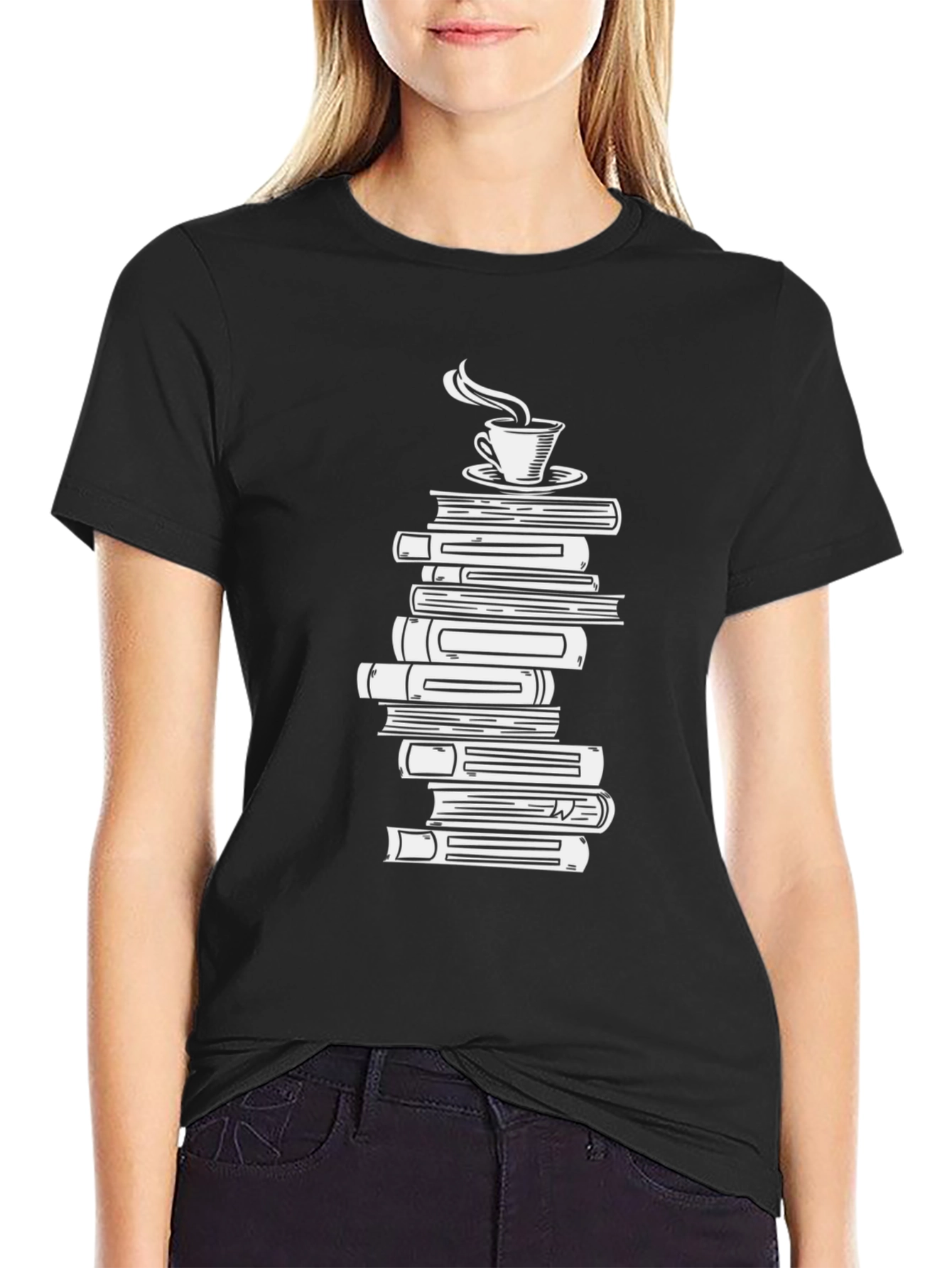 Coffee and Books Graphic Tee - Black T-Shirt
