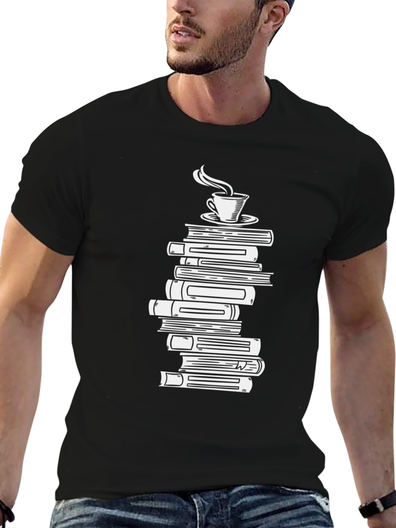 Coffee and Books Graphic Tee - Black T-Shirt