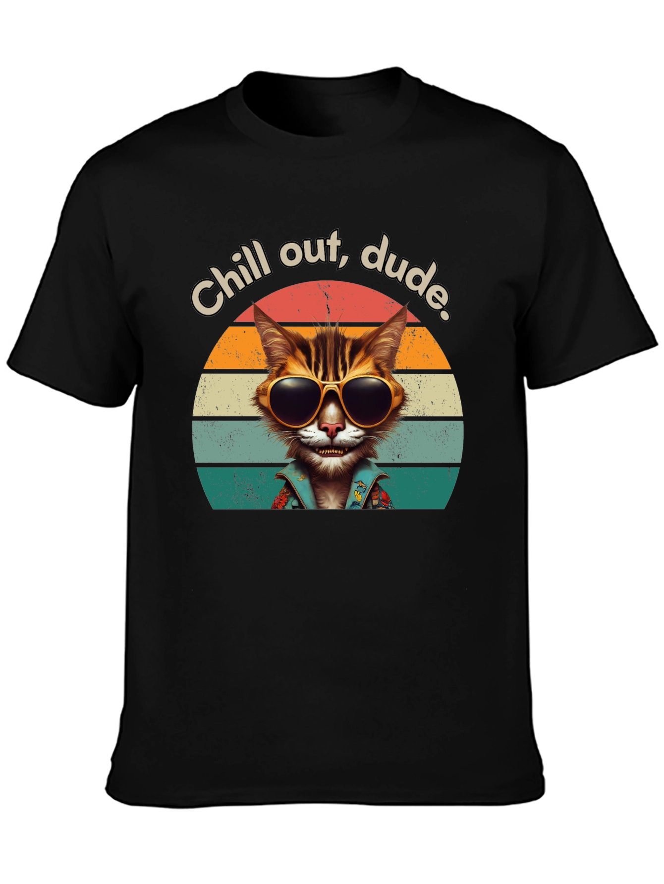 Chill Out Dude Cat Graphic Tee