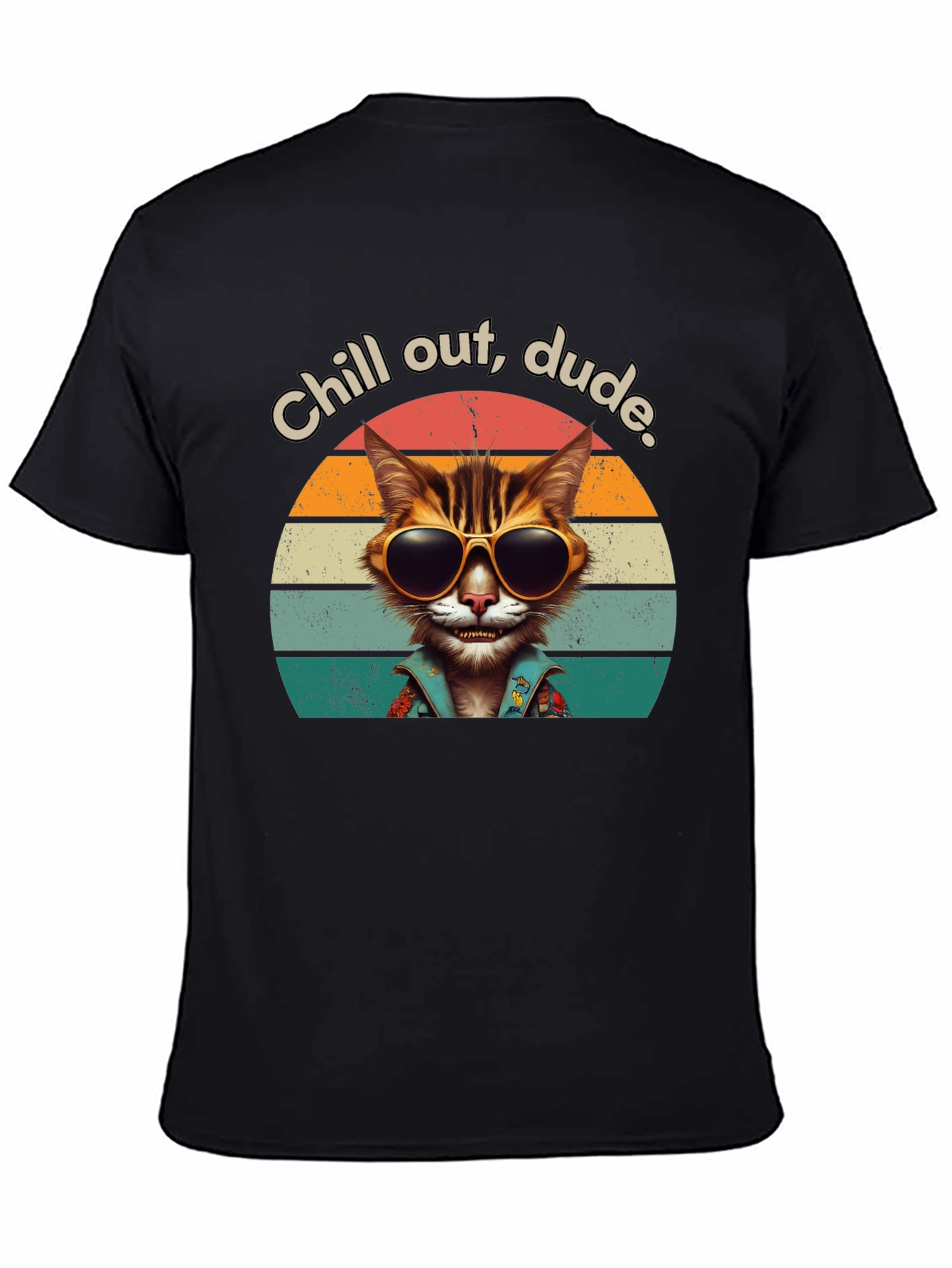 Chill Out Dude Cat Graphic Tee