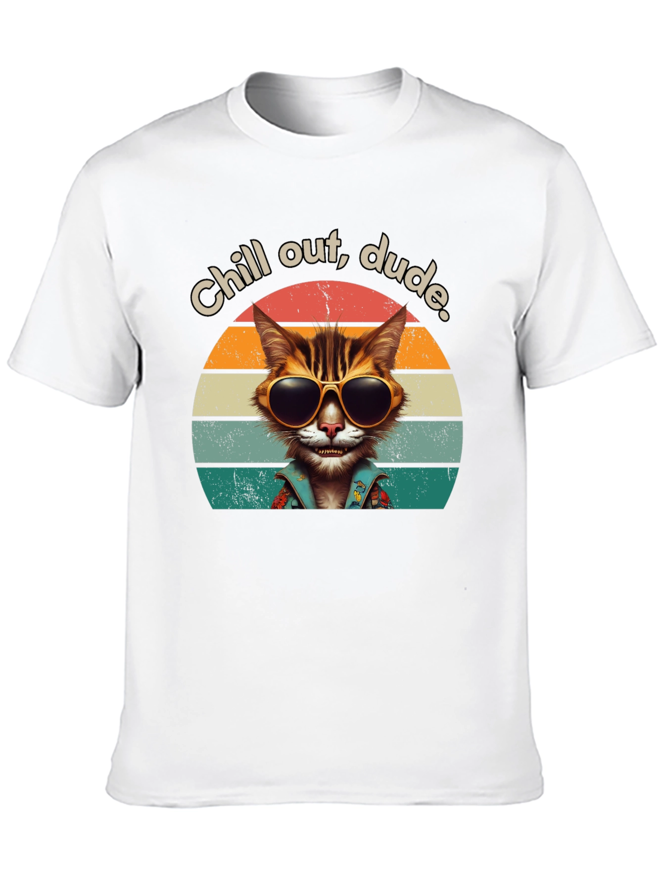 Chill Out Dude Cat Graphic Tee