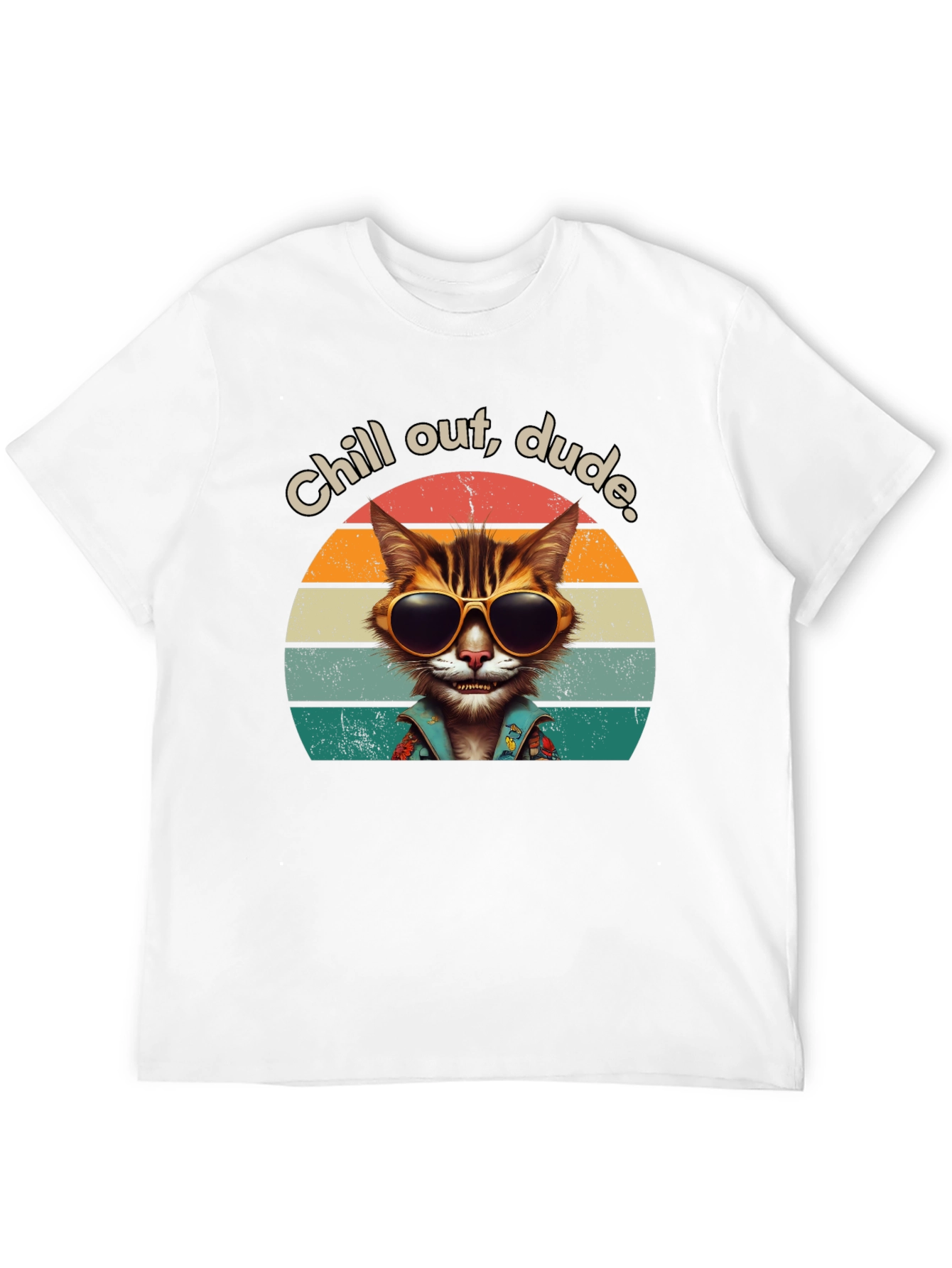 Chill Out Dude Cat Graphic Tee