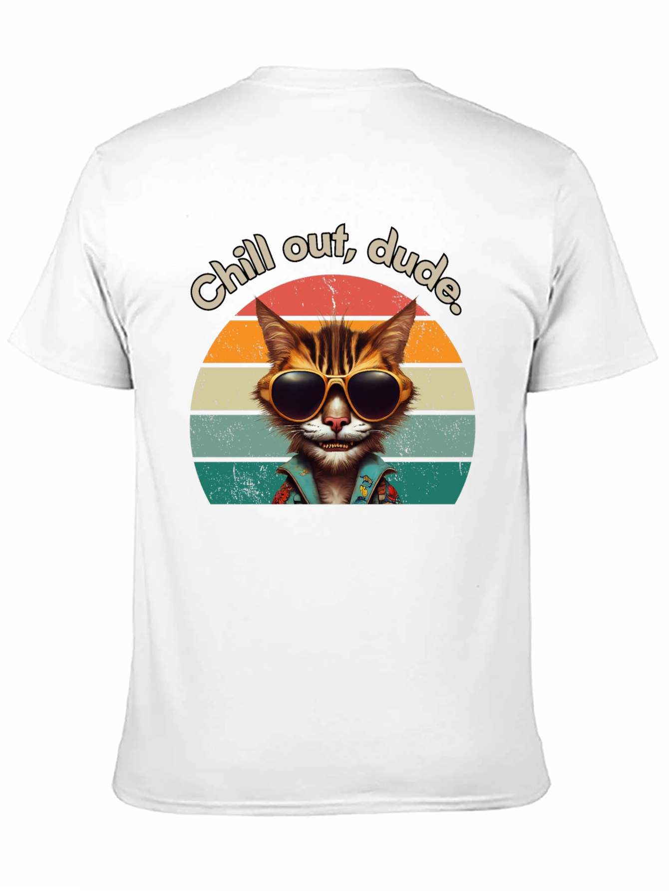 Chill Out Dude Cat Graphic Tee
