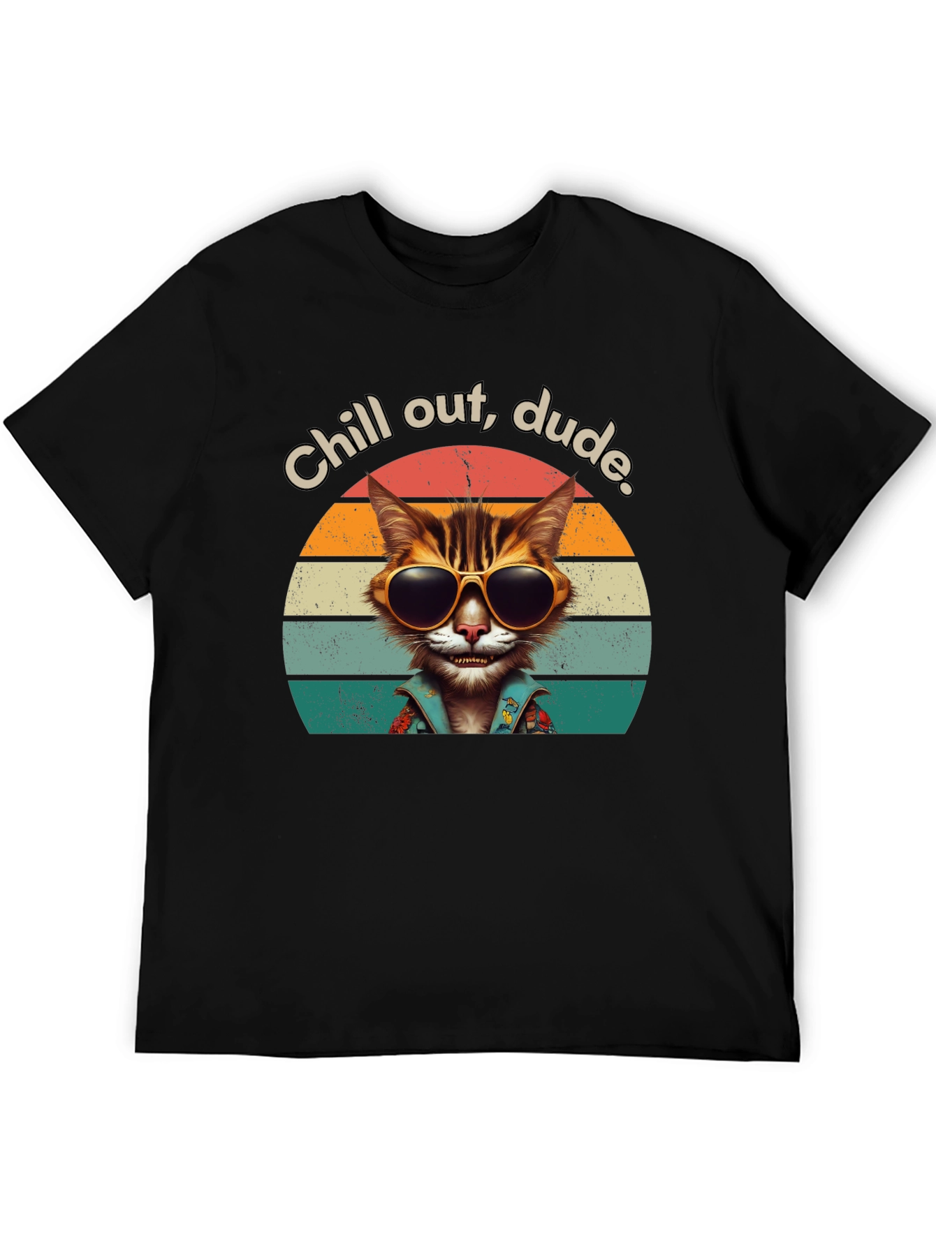Chill Out Dude Cat Graphic Tee