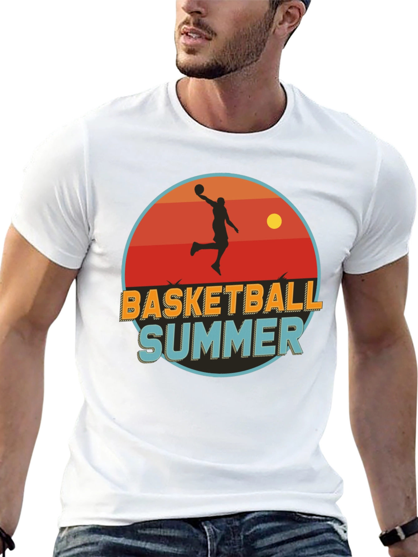 Basketball Summer Graphic Tee - Retro Style