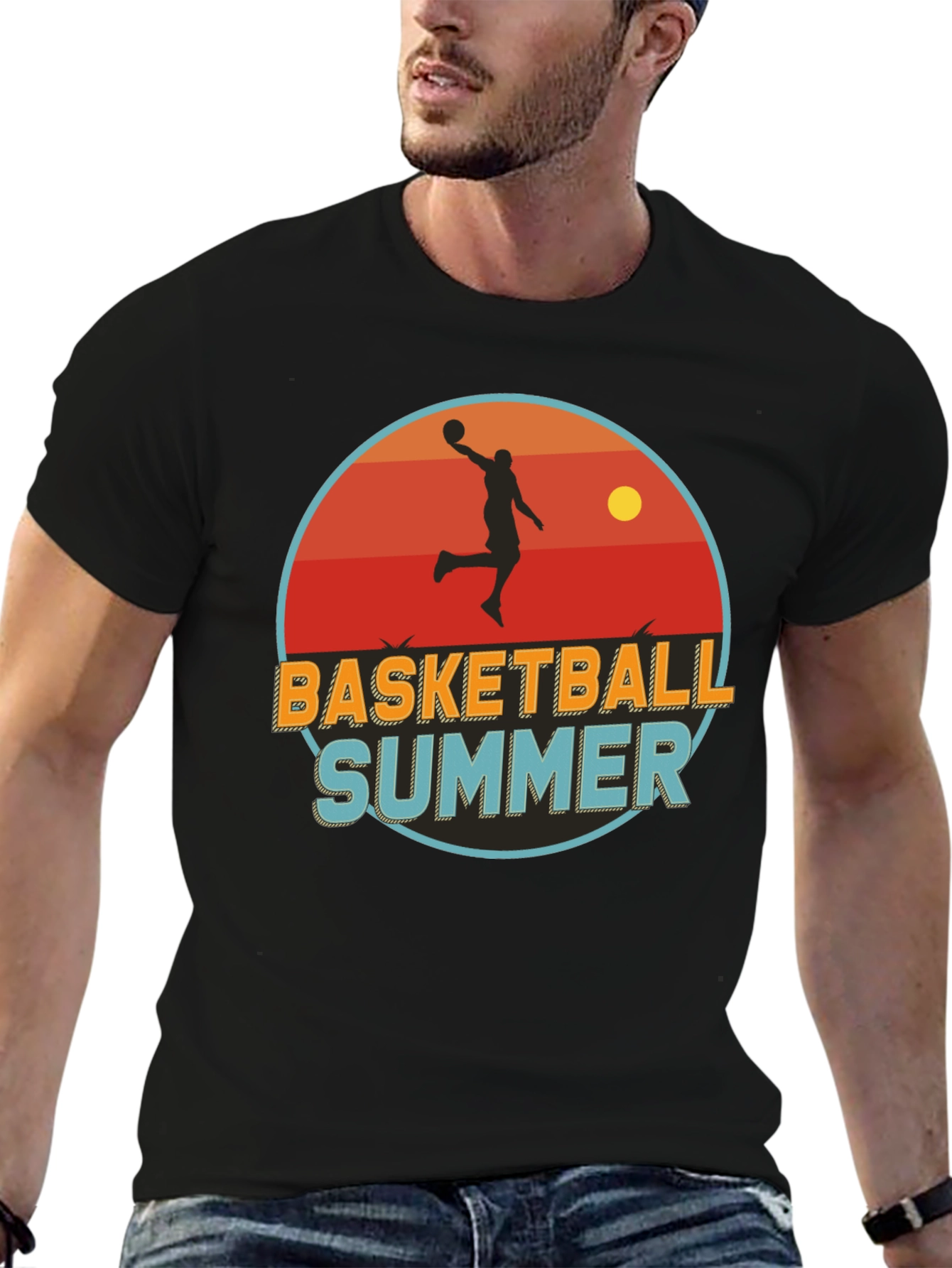 Basketball Summer Graphic Tee - Retro Style