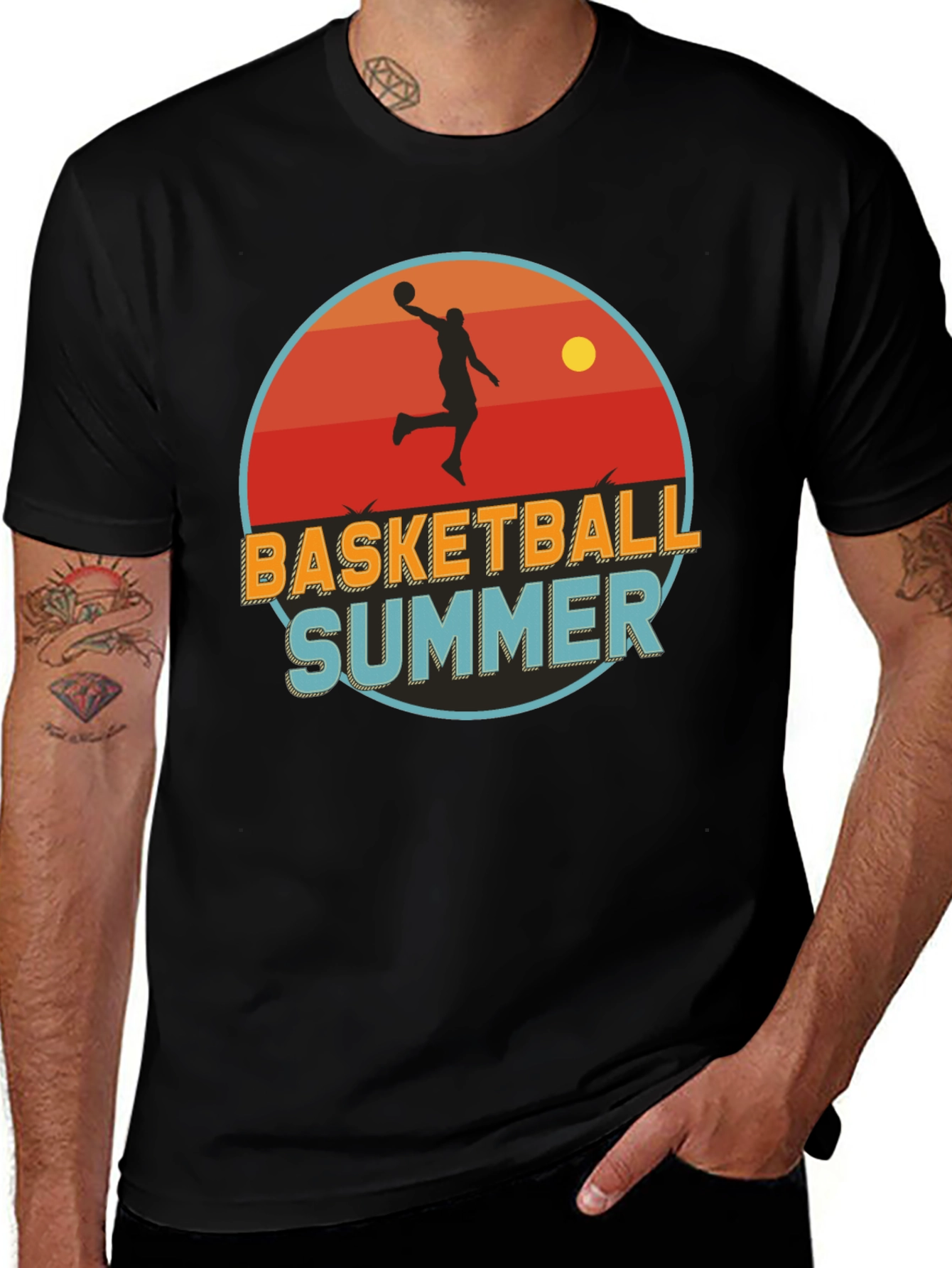 Basketball Summer Graphic Tee - Retro Style