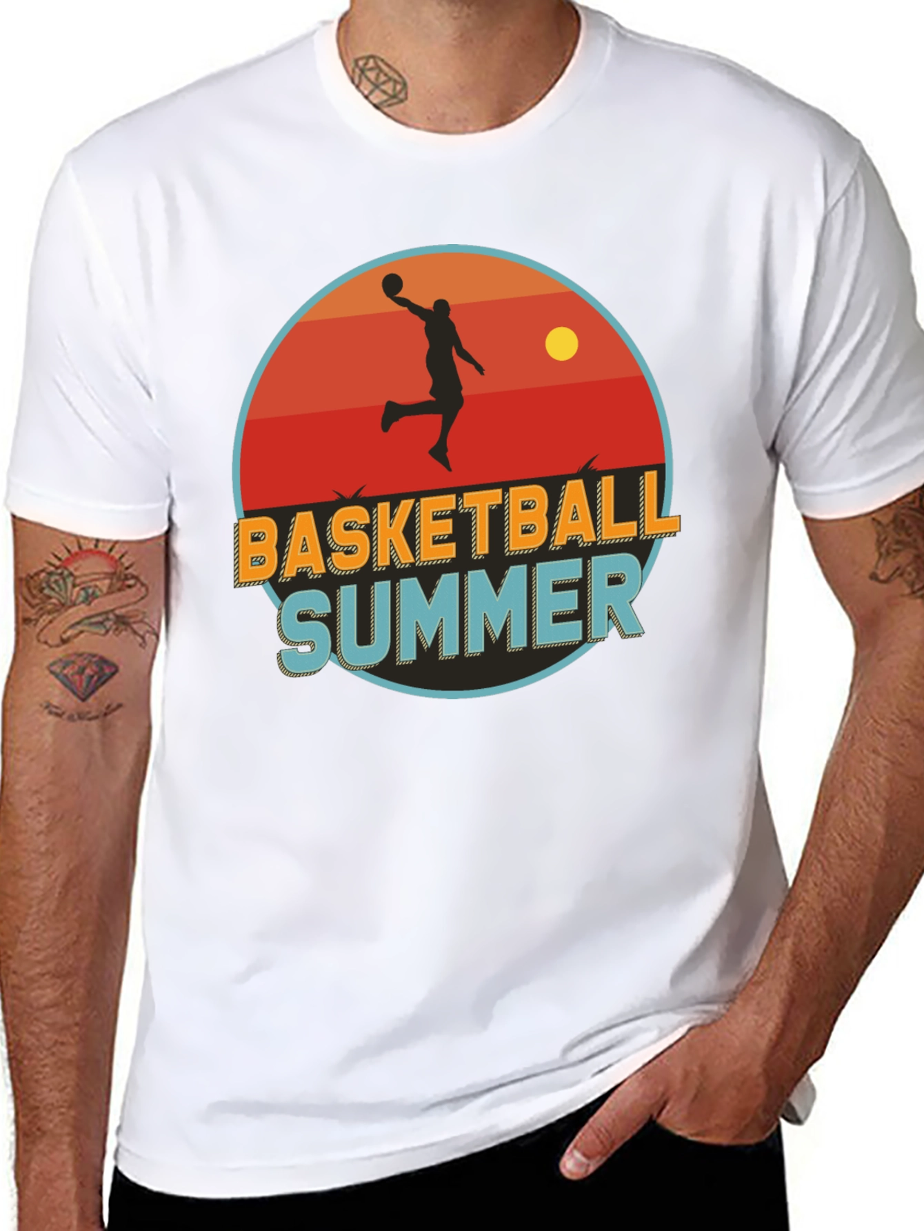 Basketball Summer Graphic Tee - Retro Style