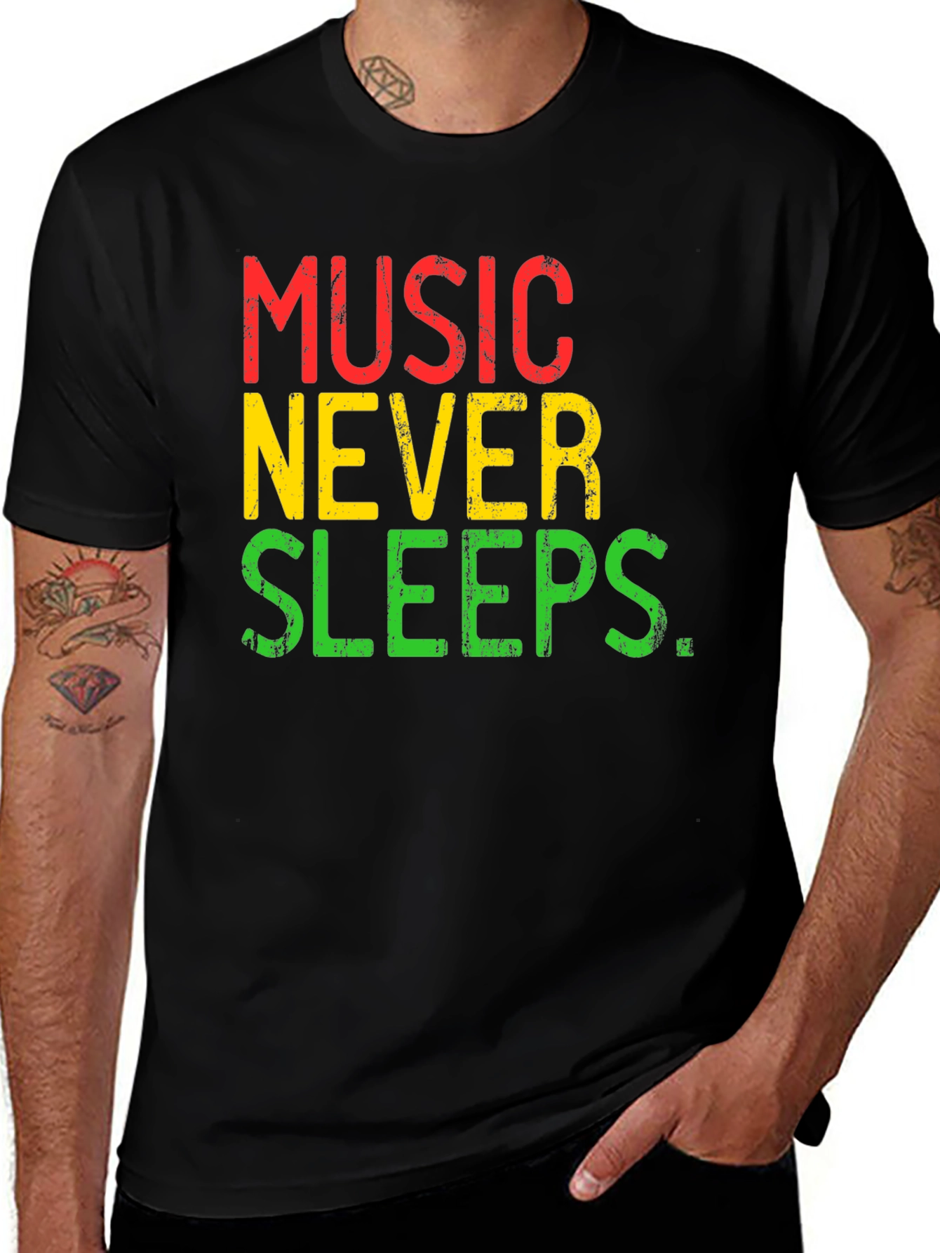 Music Never Sleeps Graphic T-Shirt