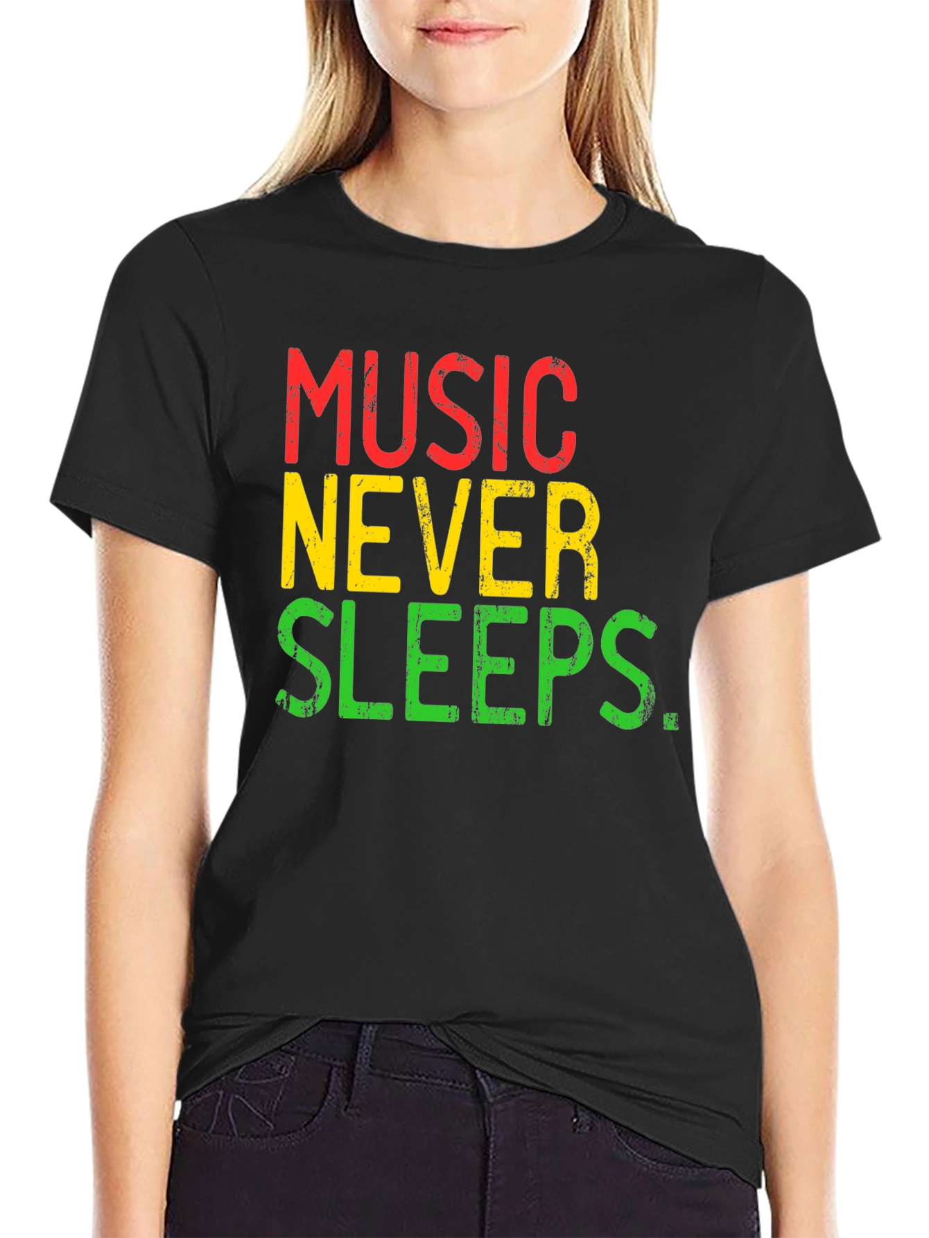 Music Never Sleeps Graphic T-Shirt