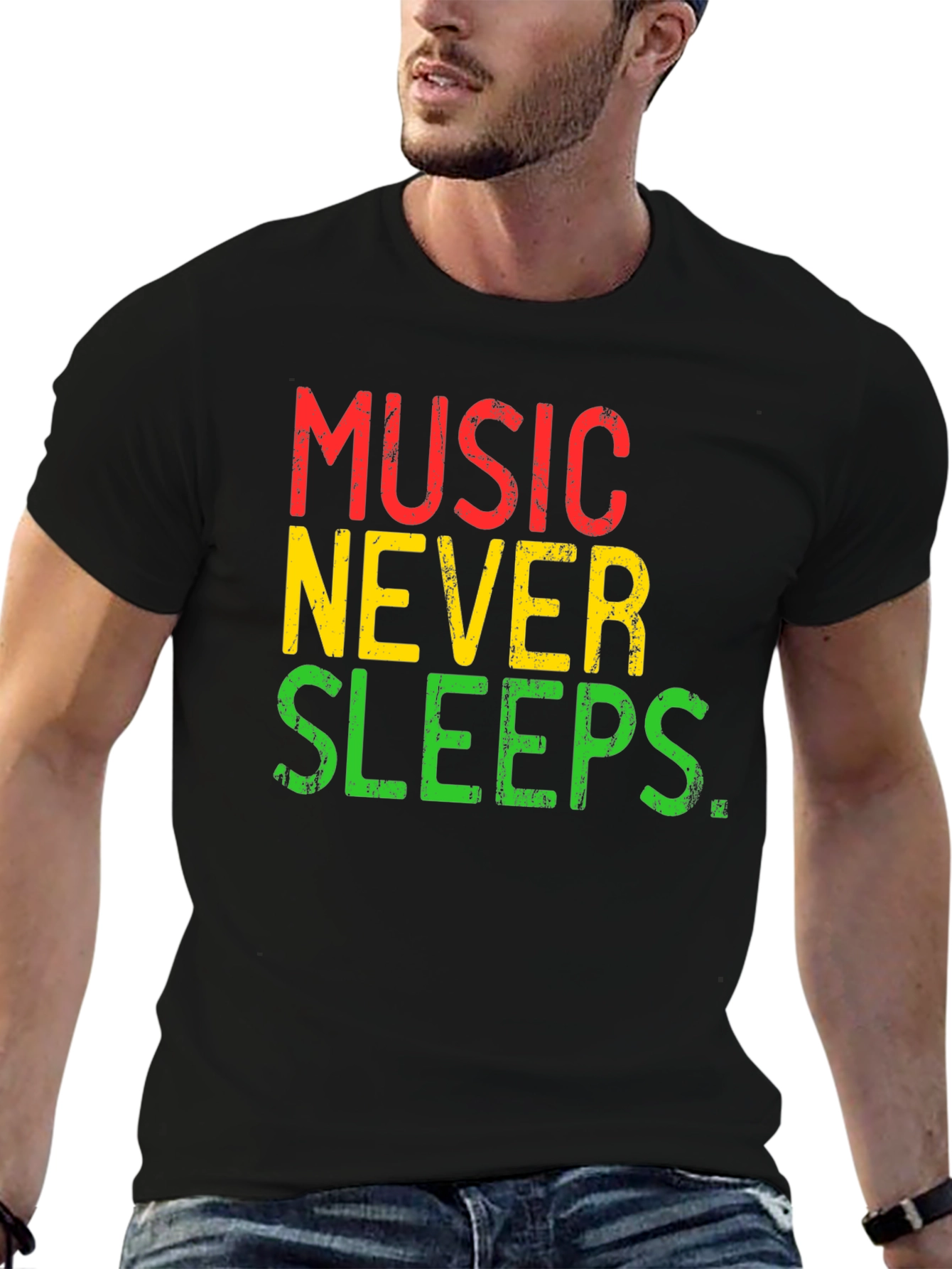 Music Never Sleeps Graphic T-Shirt