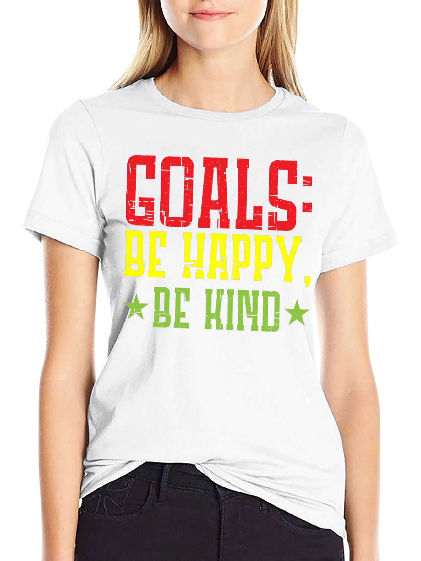 Goals: Be Happy Be Kind Graphic T-Shirt