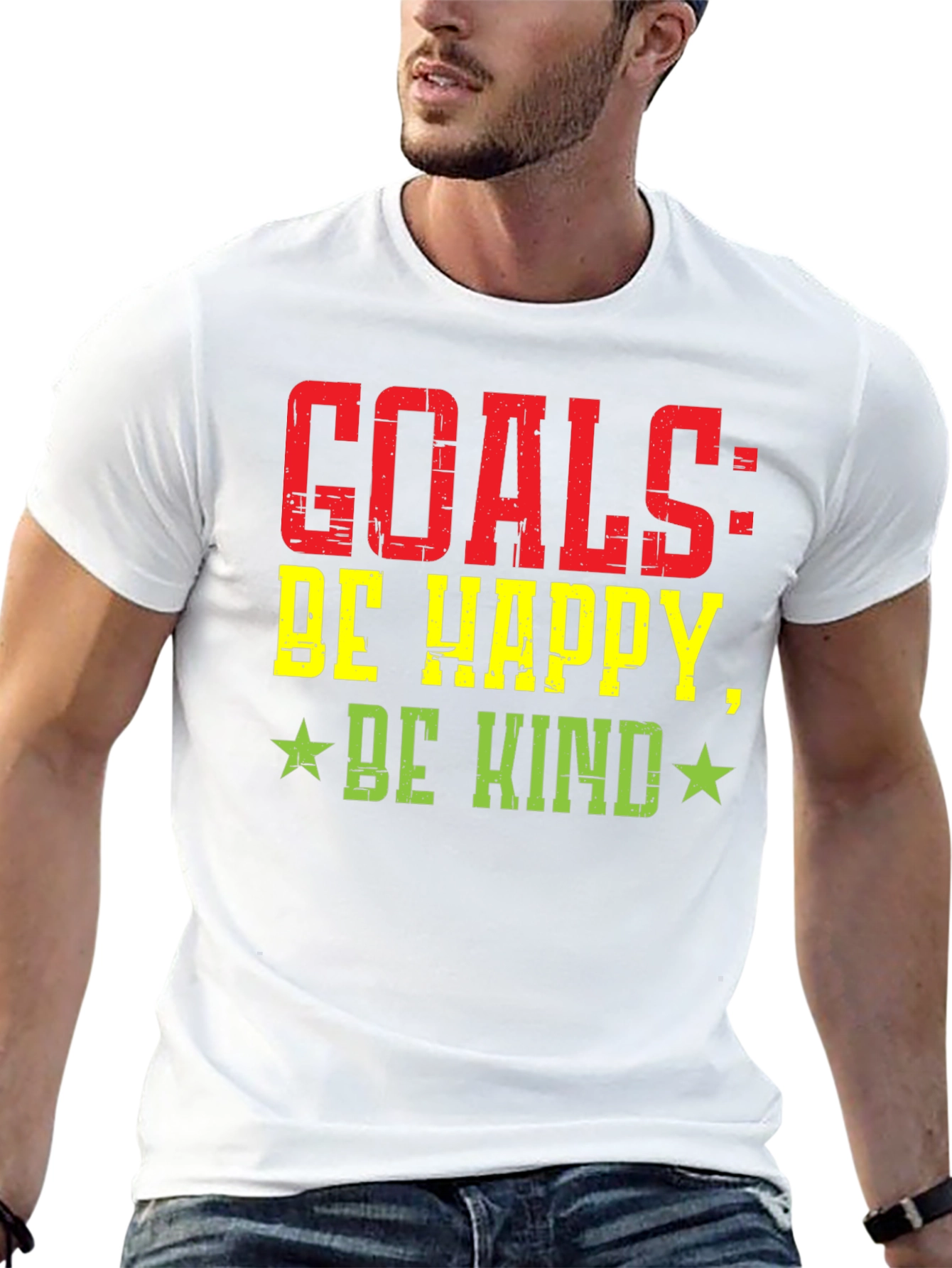 Goals: Be Happy Be Kind Graphic T-Shirt
