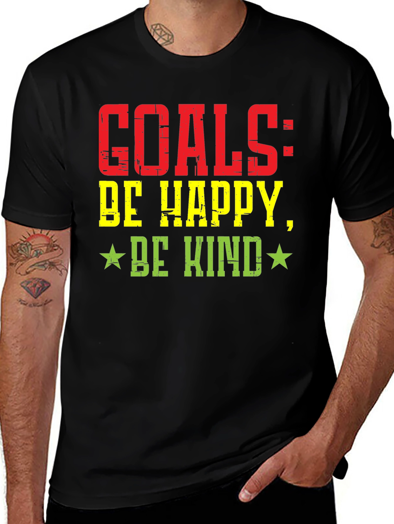 Goals: Be Happy Be Kind Graphic T-Shirt