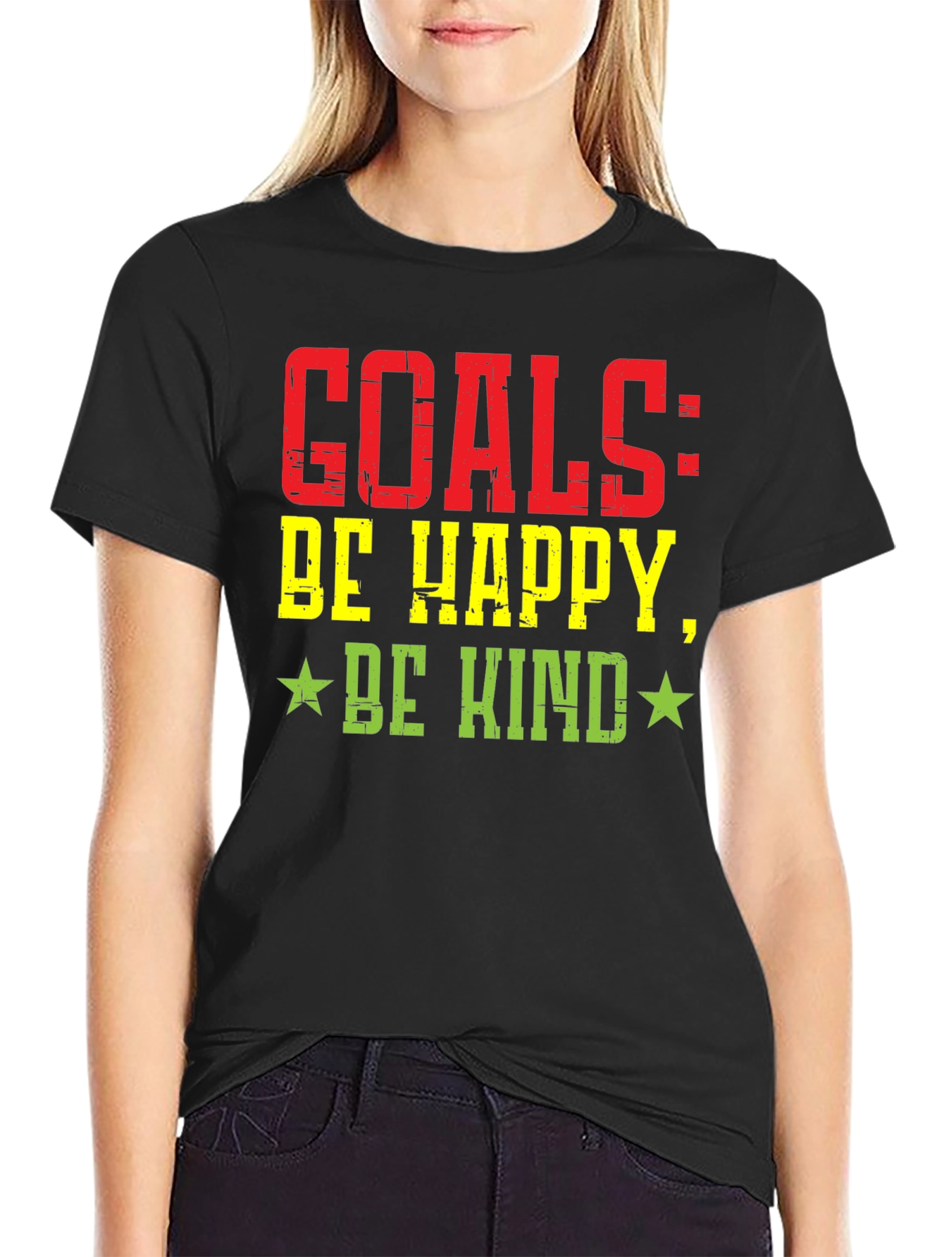 Goals: Be Happy Be Kind Graphic T-Shirt