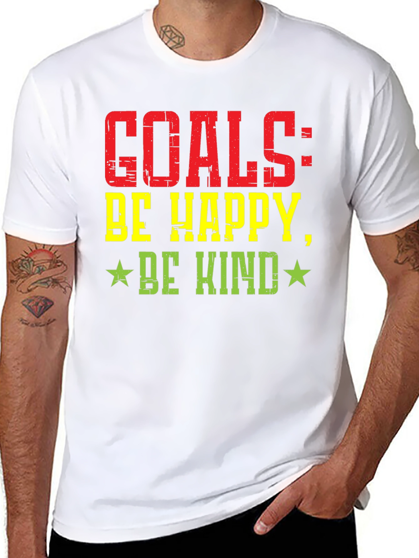 Goals: Be Happy Be Kind Graphic T-Shirt