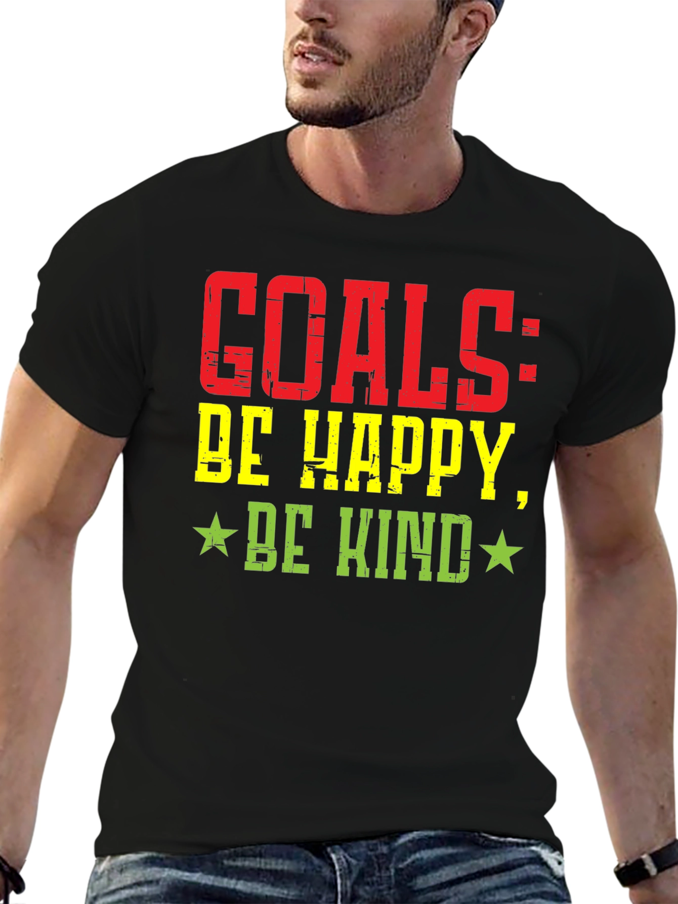 Goals: Be Happy Be Kind Graphic T-Shirt
