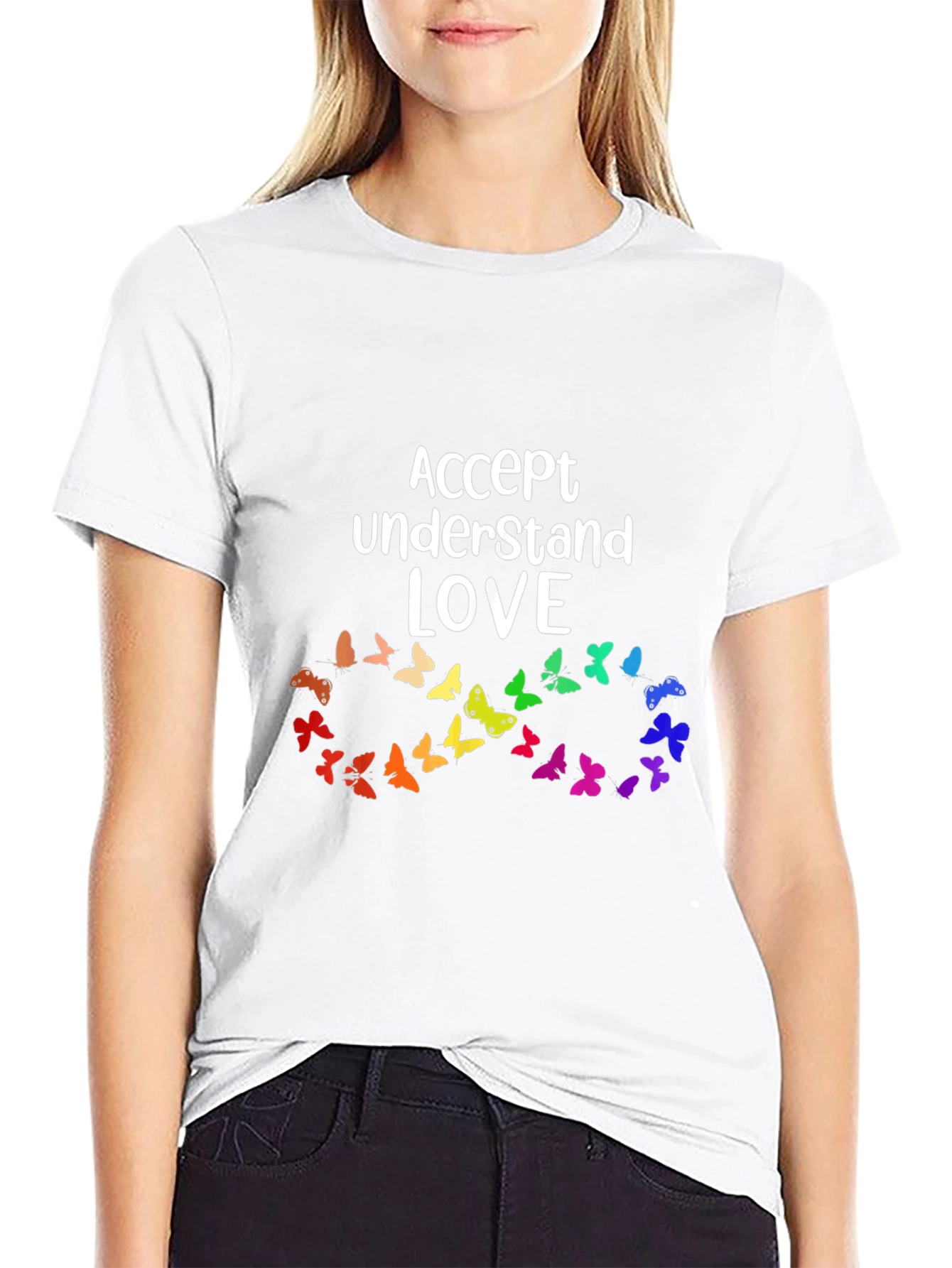 Accept Understand Love Butterfly Graphic Tee