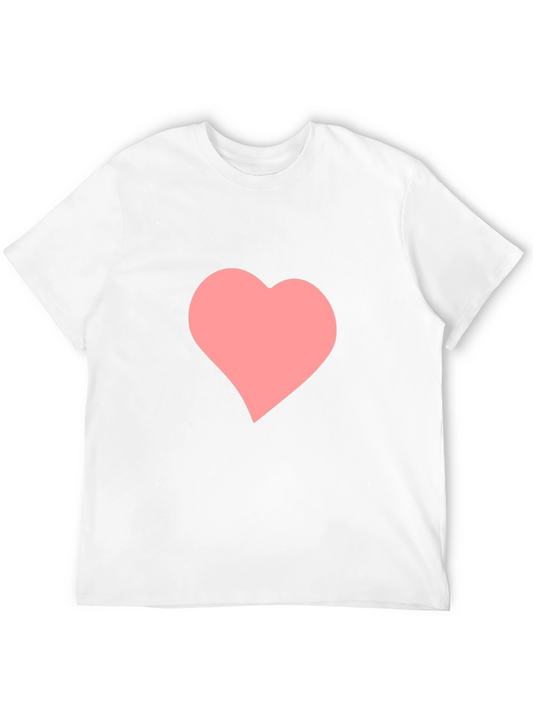 Black T-Shirt with Pink Heart Graphic