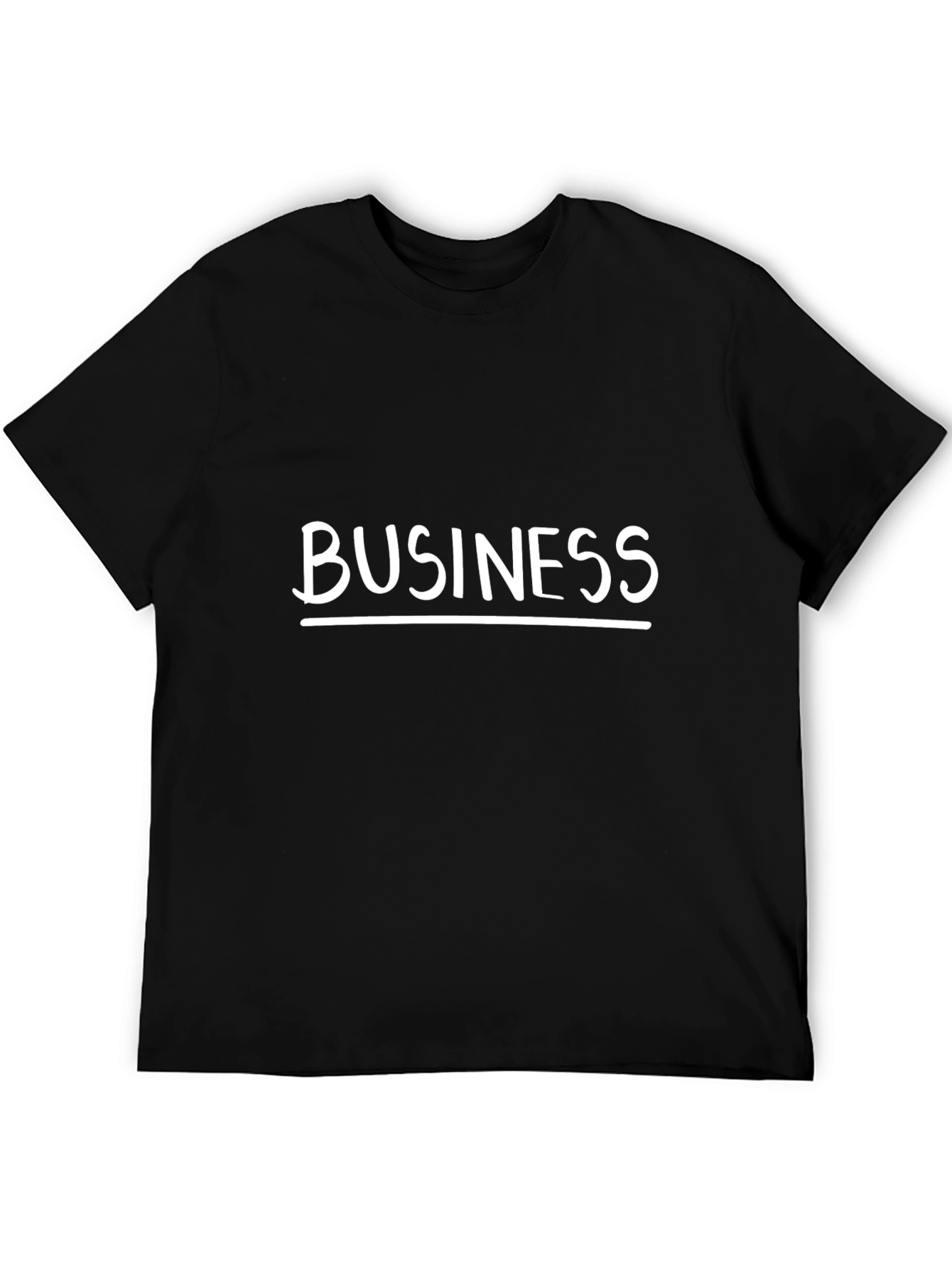 Business Casual T-Shirt - White Text on Black