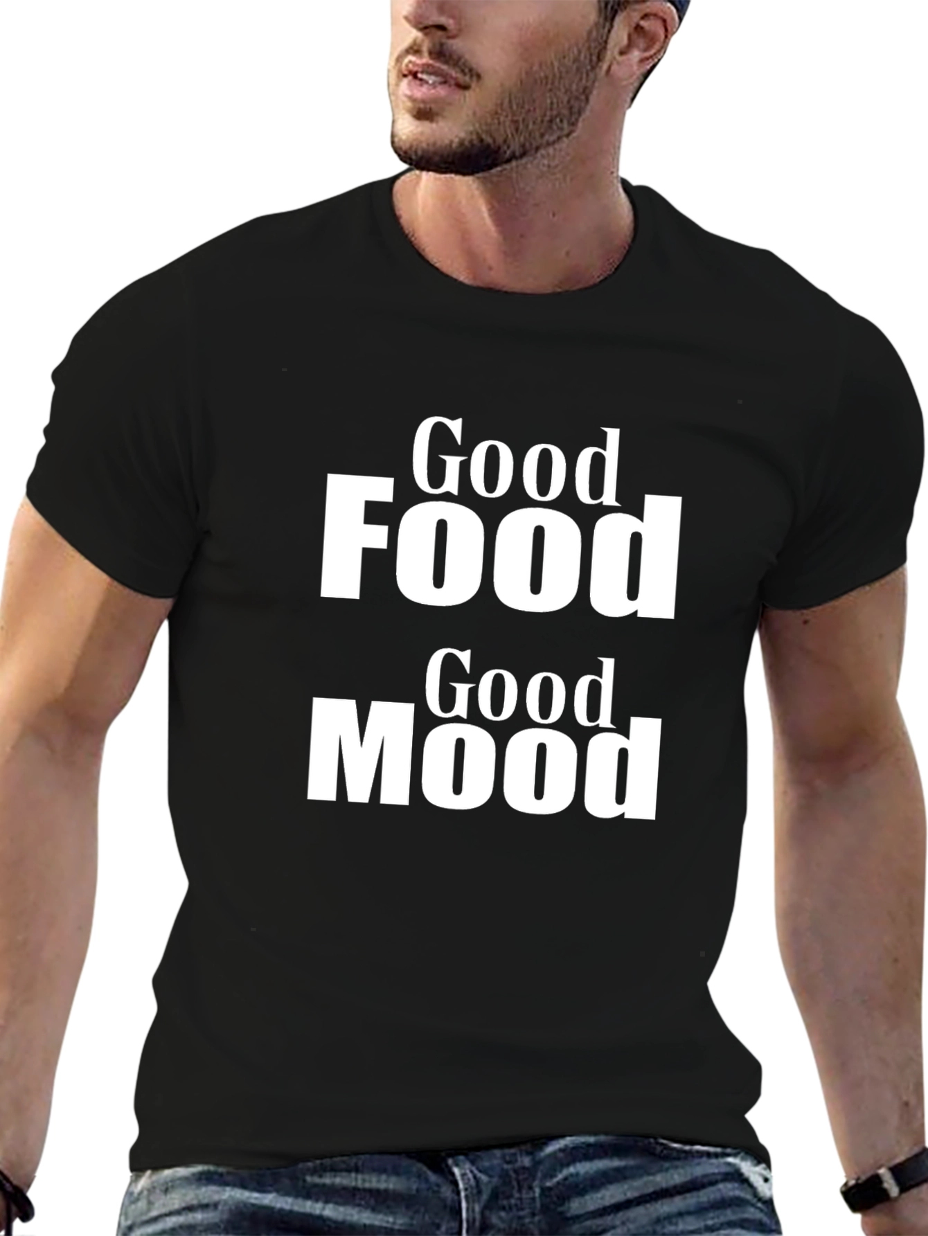 Good Food Good Mood Graphic Tee - Black