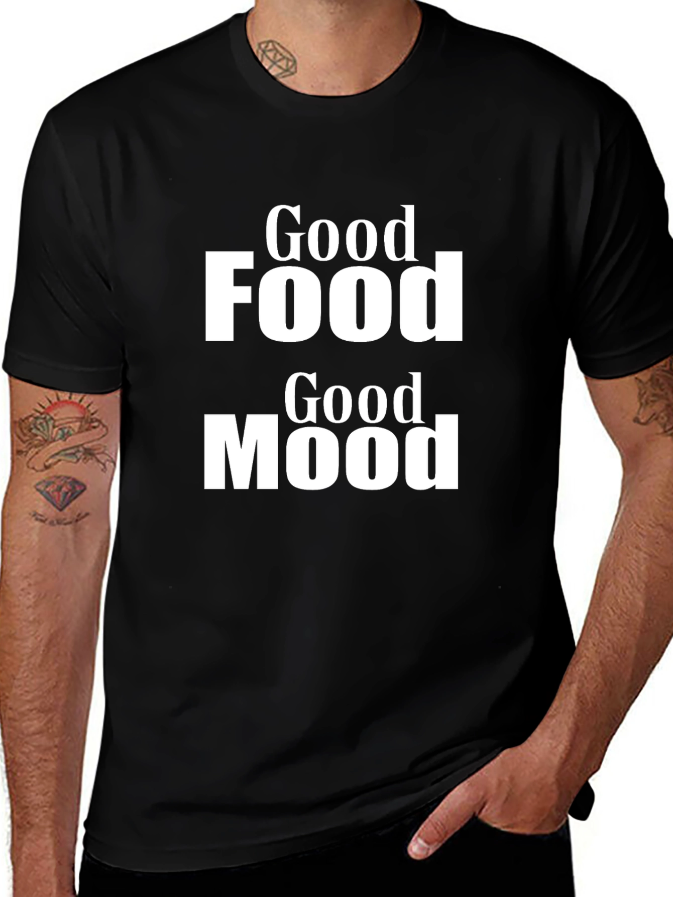 Good Food Good Mood Graphic Tee - Black