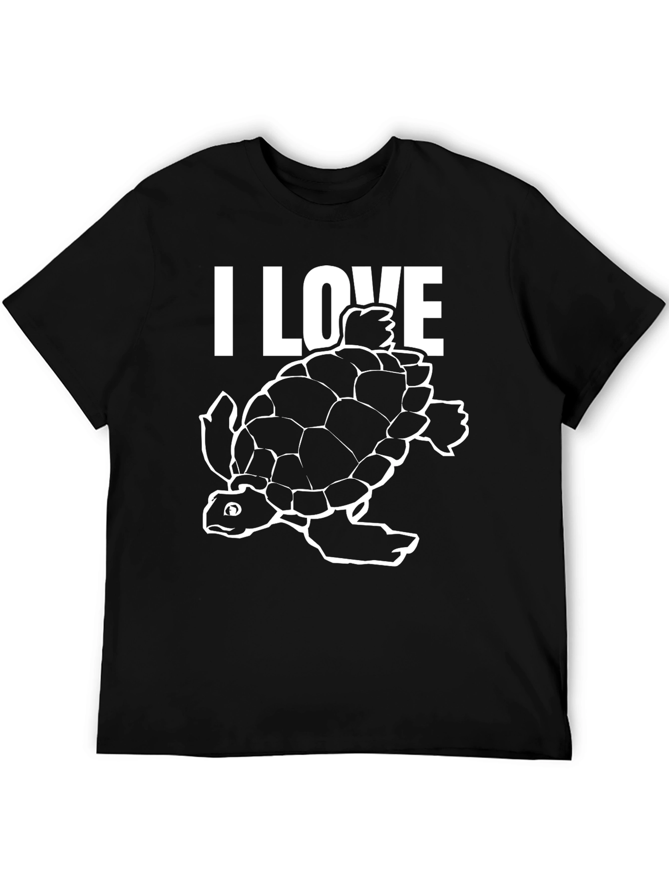 I Love Turtles Black T-Shirt