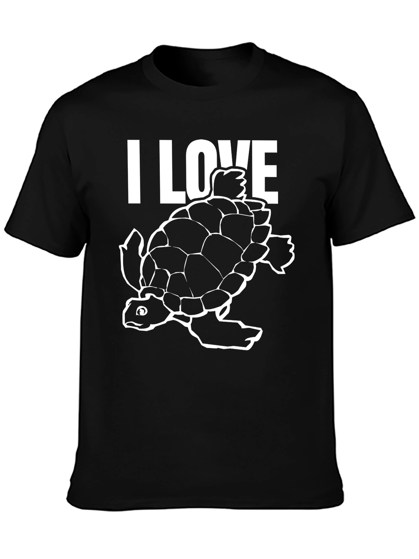 I Love Turtles Black T-Shirt