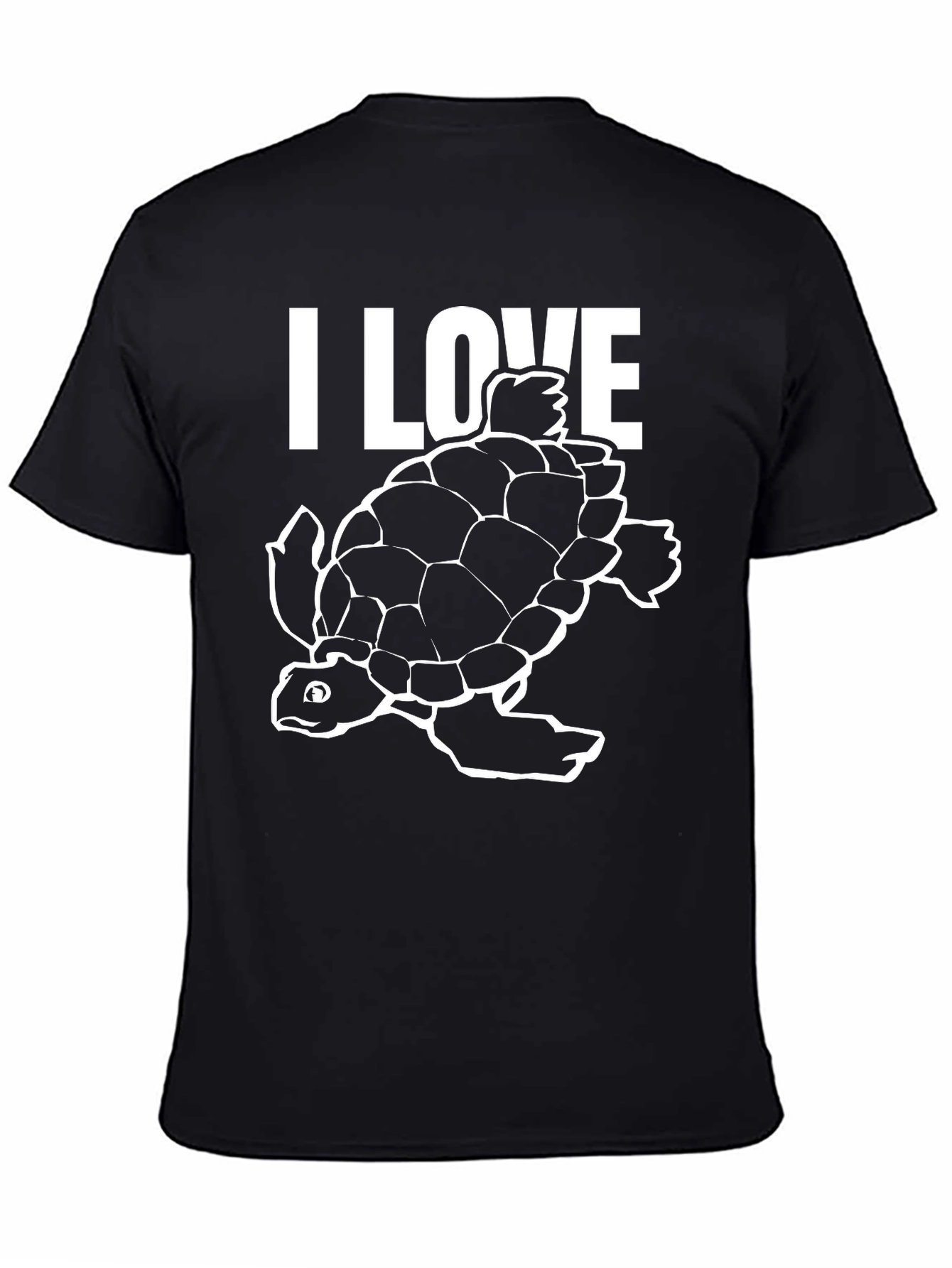 I Love Turtles Black T-Shirt