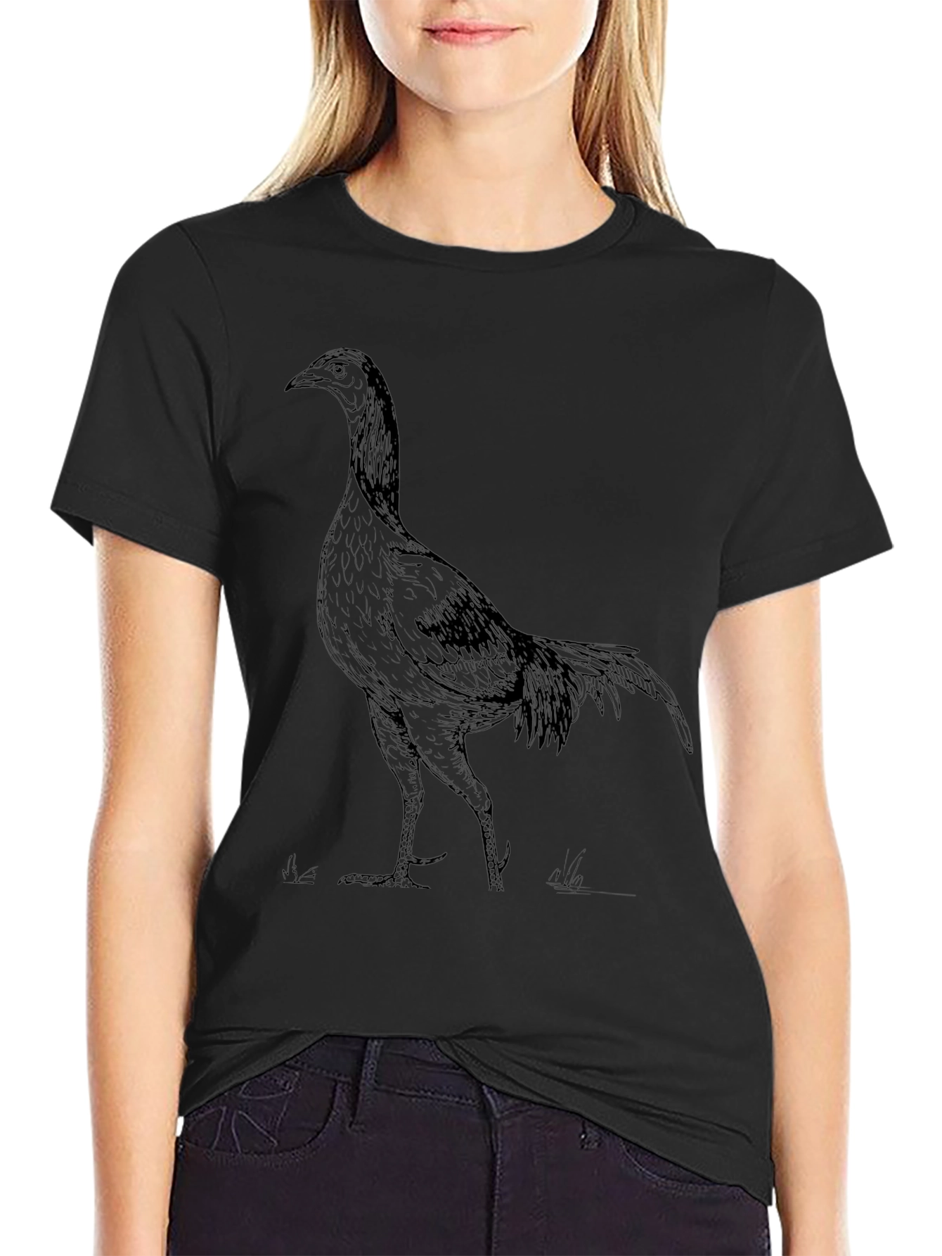 Cool Rooster Graphic Tee - Mens Black T-Shirt
