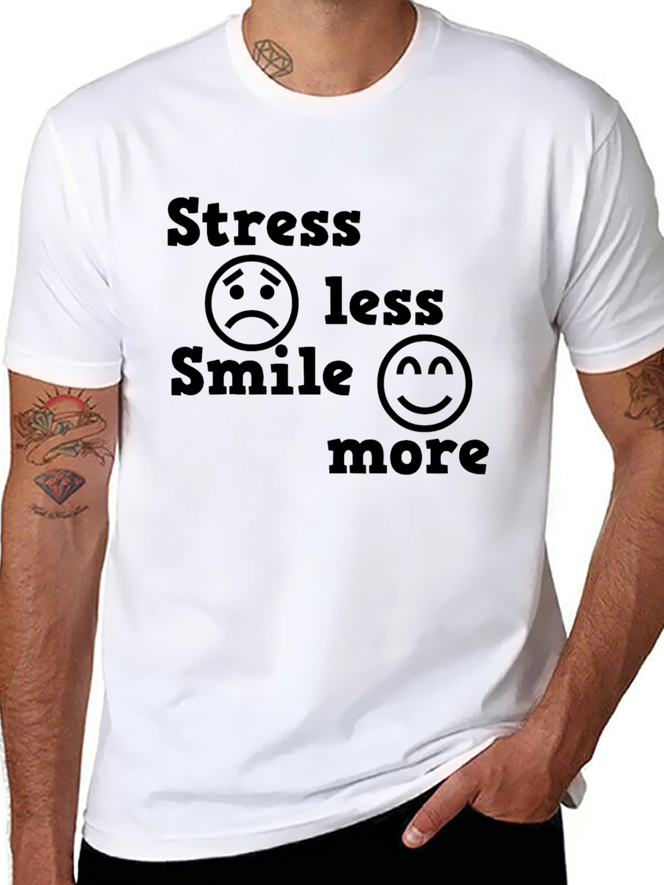 Stress Less Smile More Graphic Tee