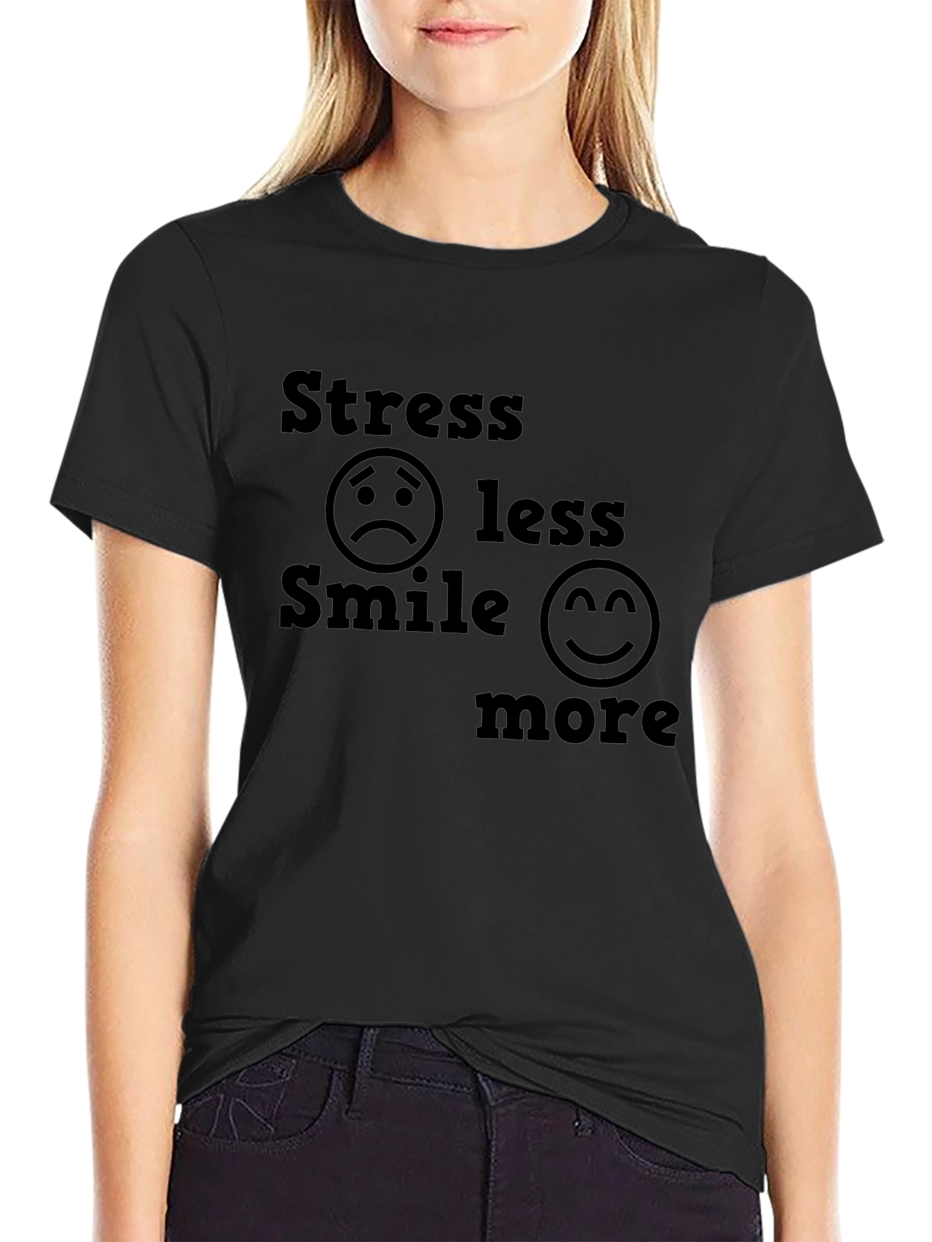 Stress Less Smile More Graphic Tee