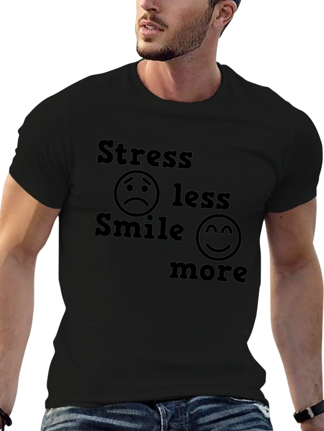 Stress Less Smile More Graphic Tee