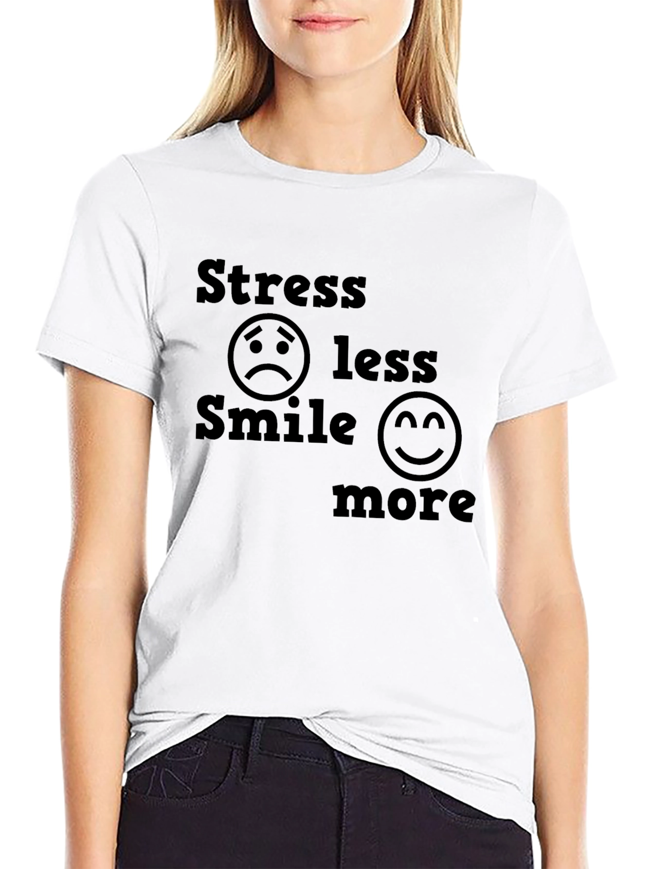 Stress Less Smile More Graphic Tee