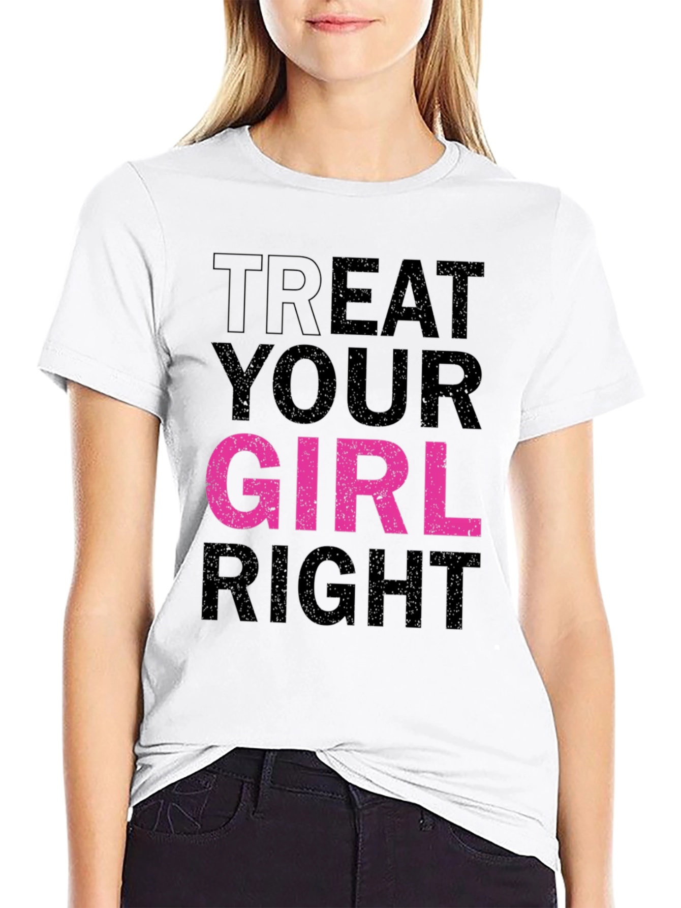 Treat Your Girl Right Graphic Tee - Black