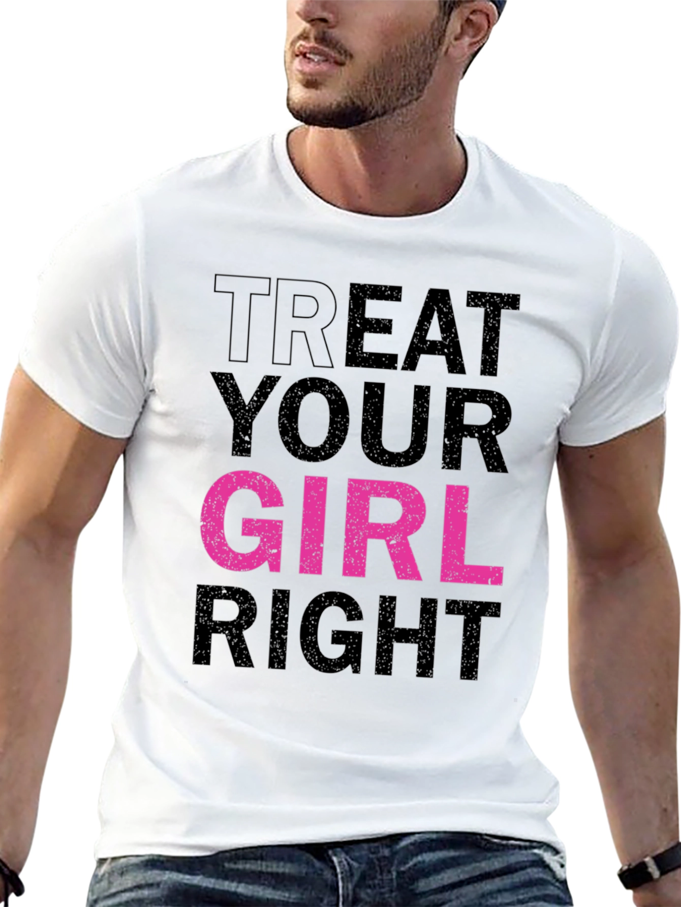Treat Your Girl Right Graphic Tee - Black