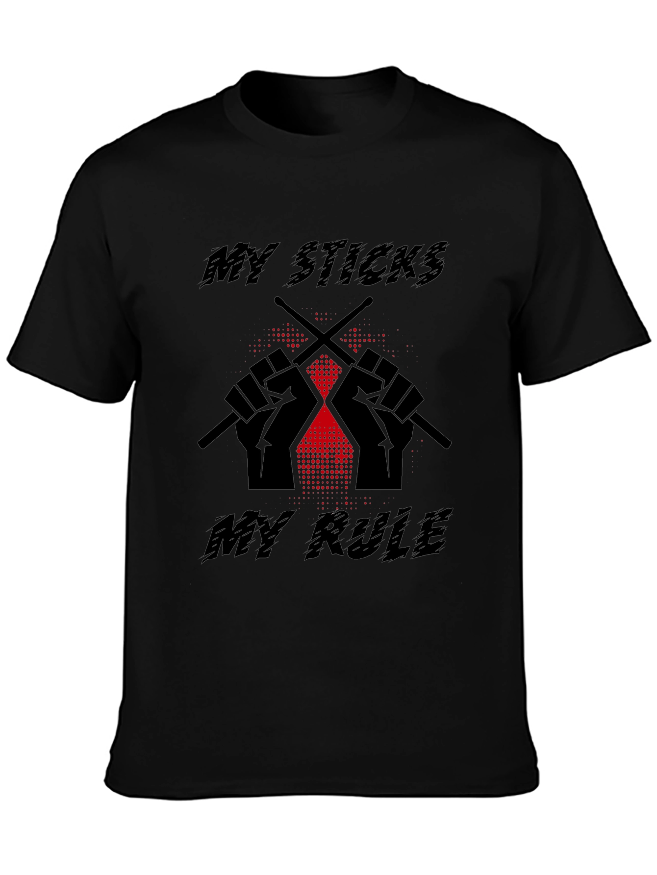 My Sticks My Rule Black Graphic Tee