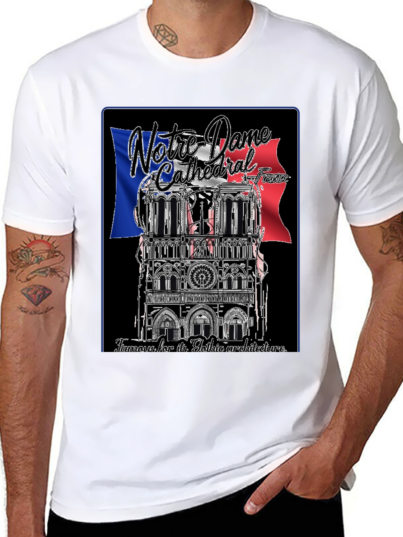 Notre Dame Cathedral France Graphic T-Shirt