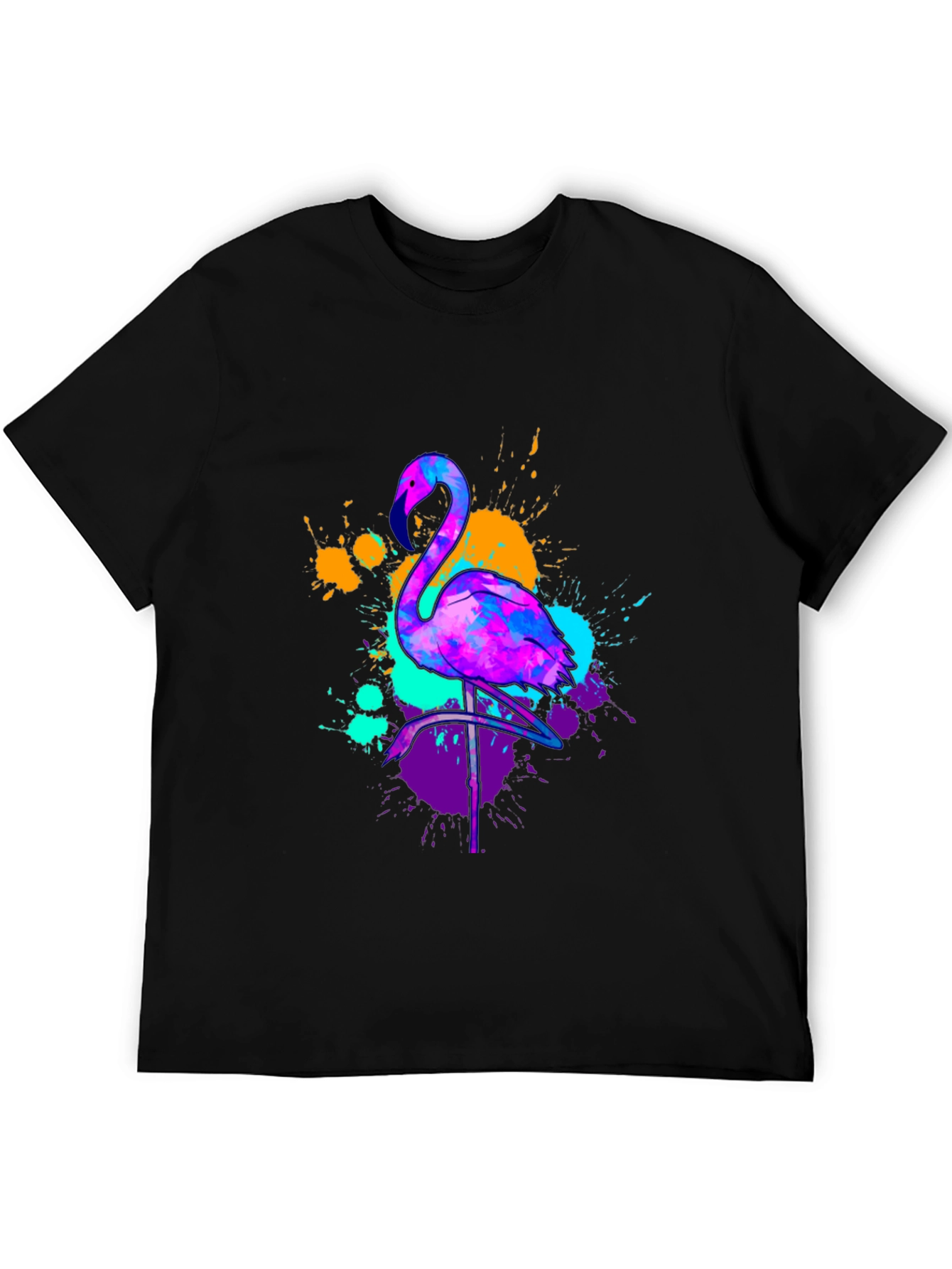 Neon Flamingo Graphic Tee - Vivid Mens T-Shirt