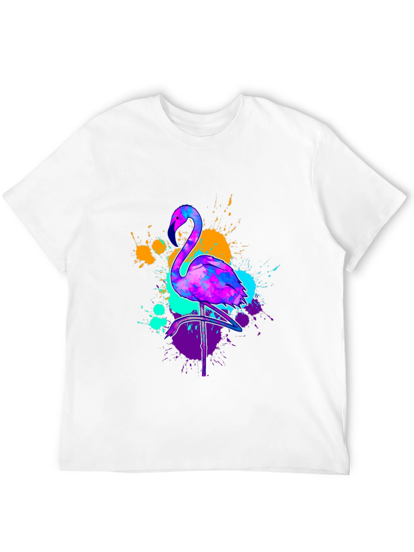 Neon Flamingo Graphic Tee - Vivid Mens T-Shirt